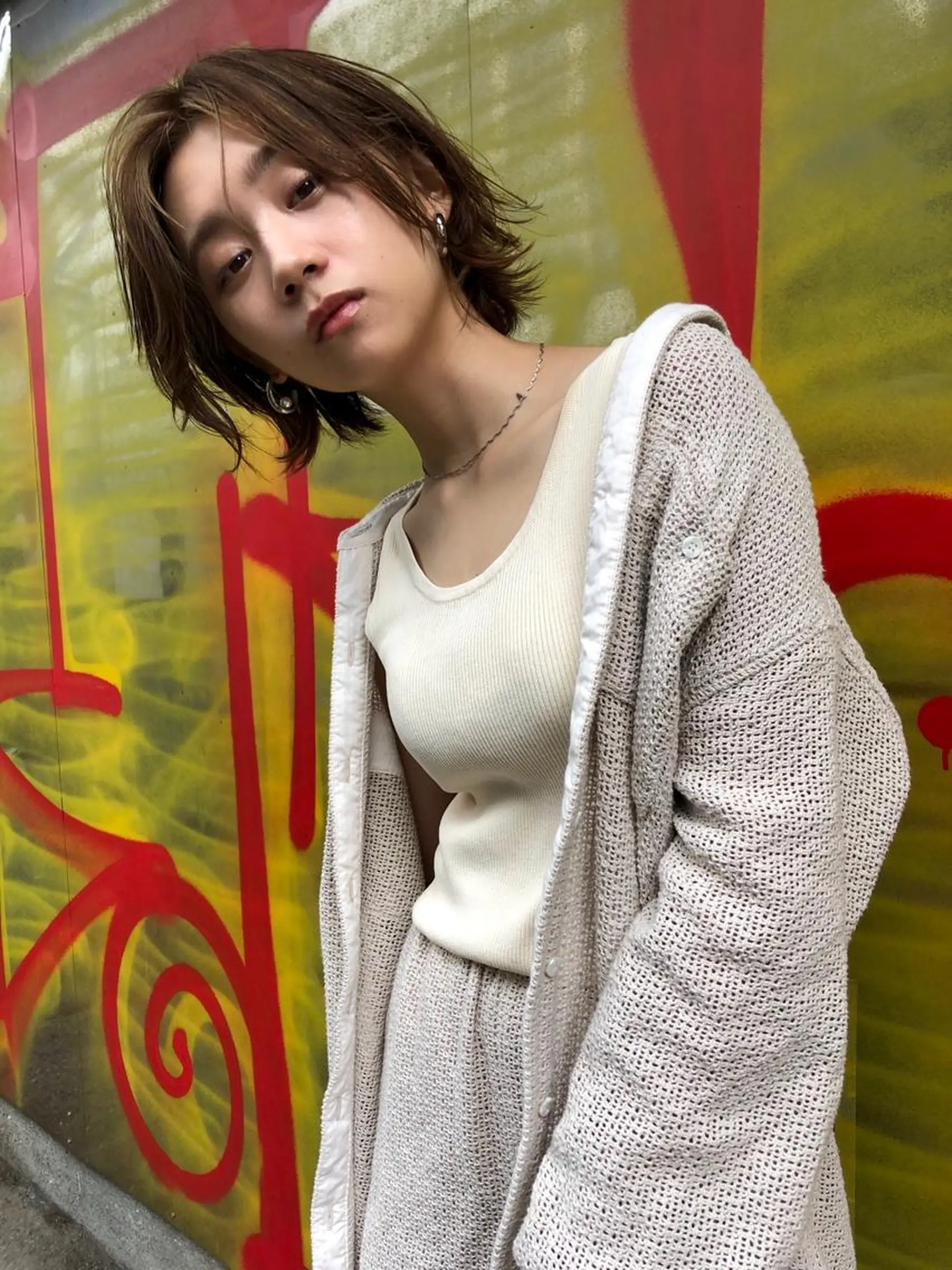 ショート カラー ミストバング フェイスフレーミング カット トリートメント ヘアセット 透明感カラー× レイヤーカット✨高梨のヘアスタイル