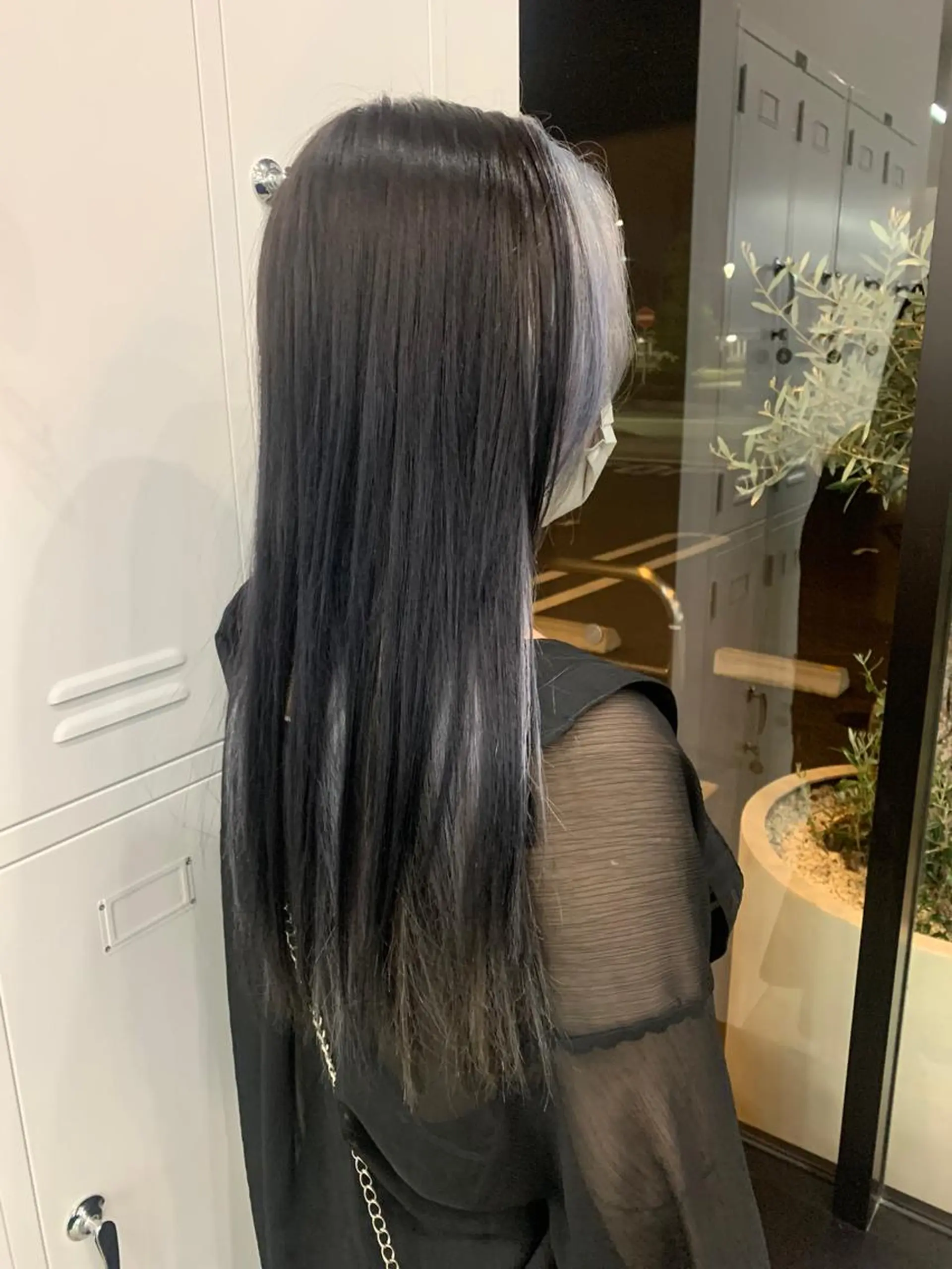 ロング カラー ミストバング ブルーカラー  フェイスフレーミング YU KIのヘアスタイル