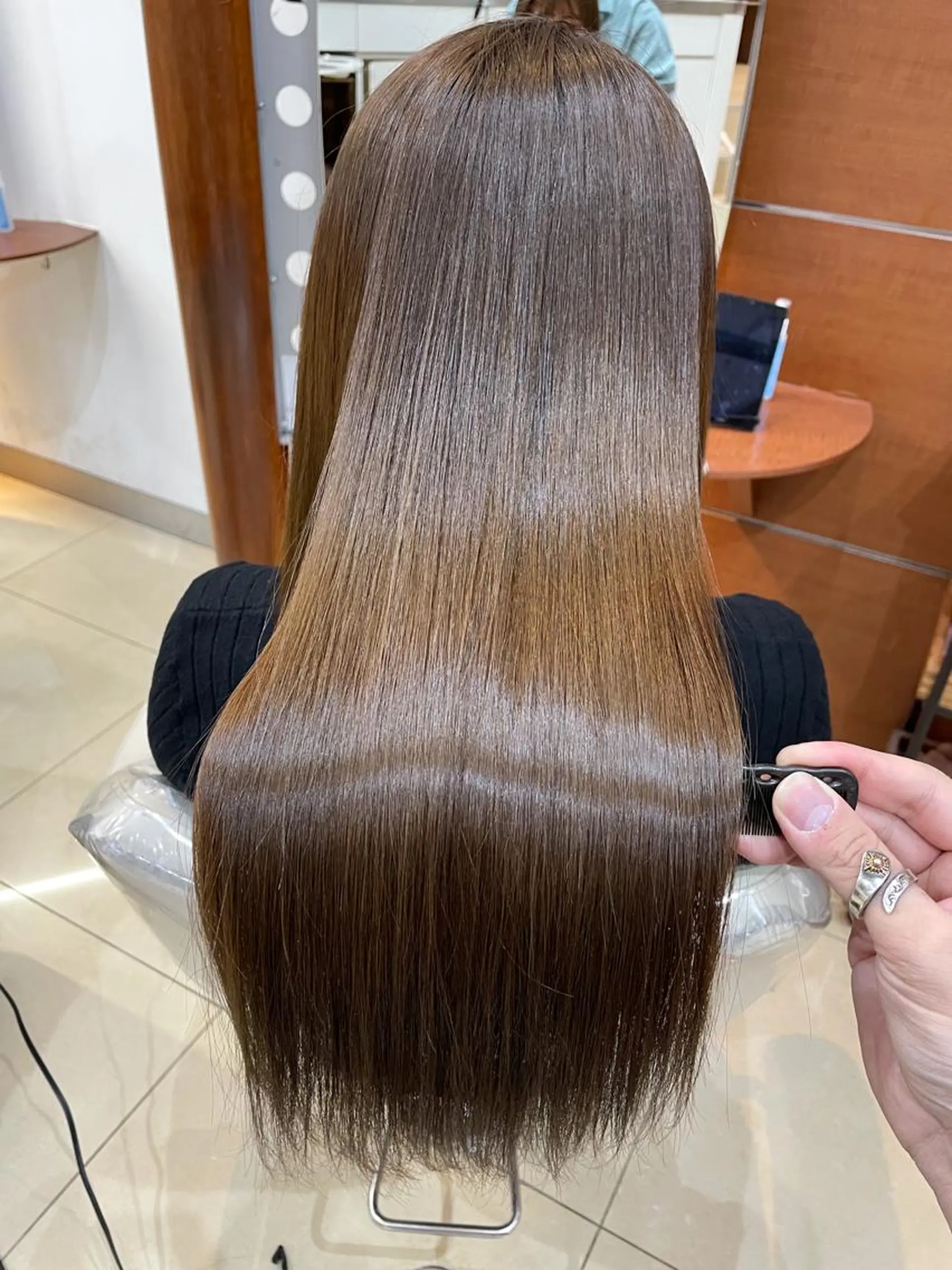 ロング カラー パーマ 縮毛矯正 トリートメント 縮毛矯正/髪質改善 /韓国風　山川春輝のヘアスタイル