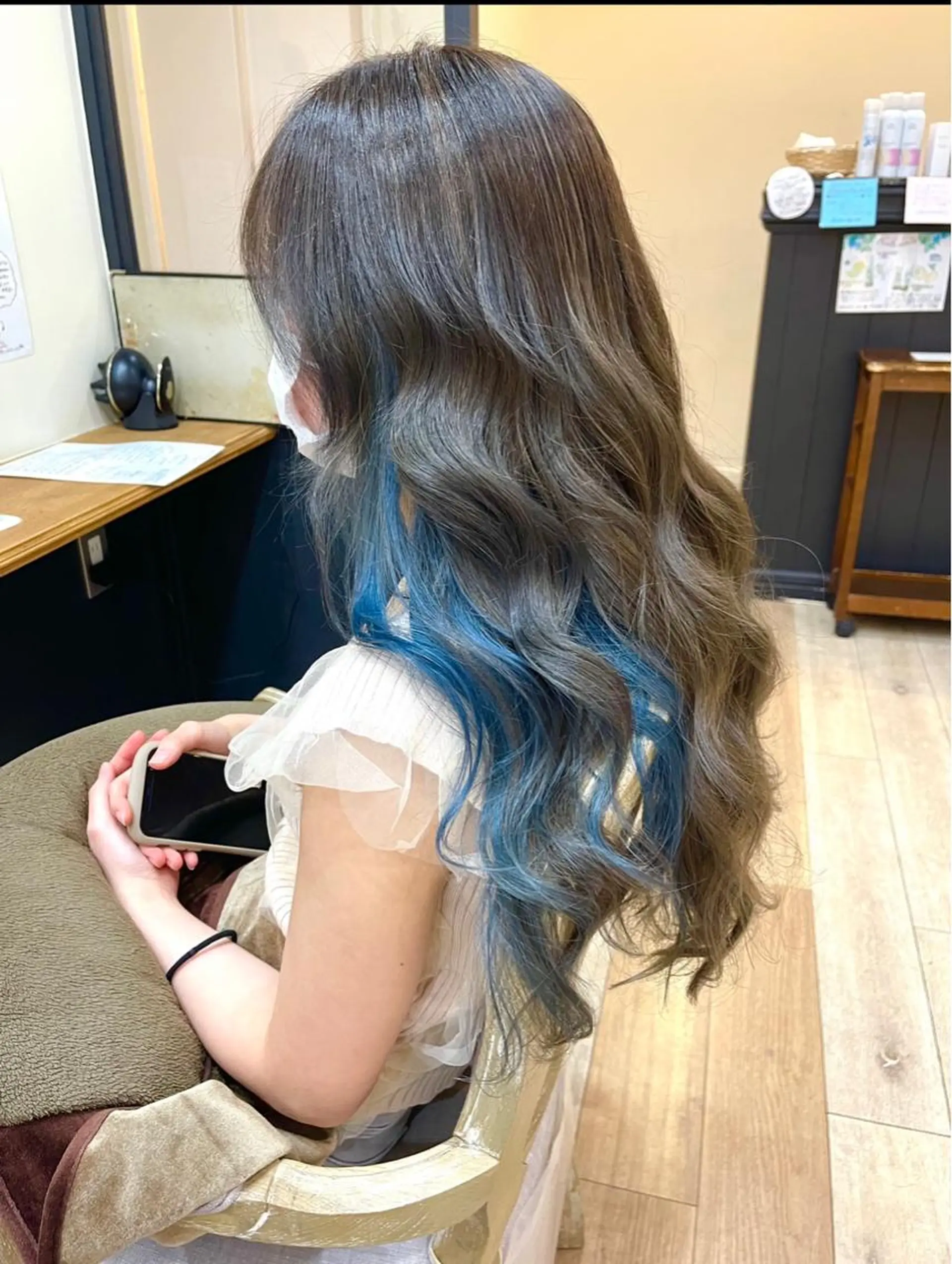 ロング カラー ブルーカラー 透明感カラー ネイビーカラー 艶髪レイヤー上田 紗也🇰🇷💗のヘアスタイル