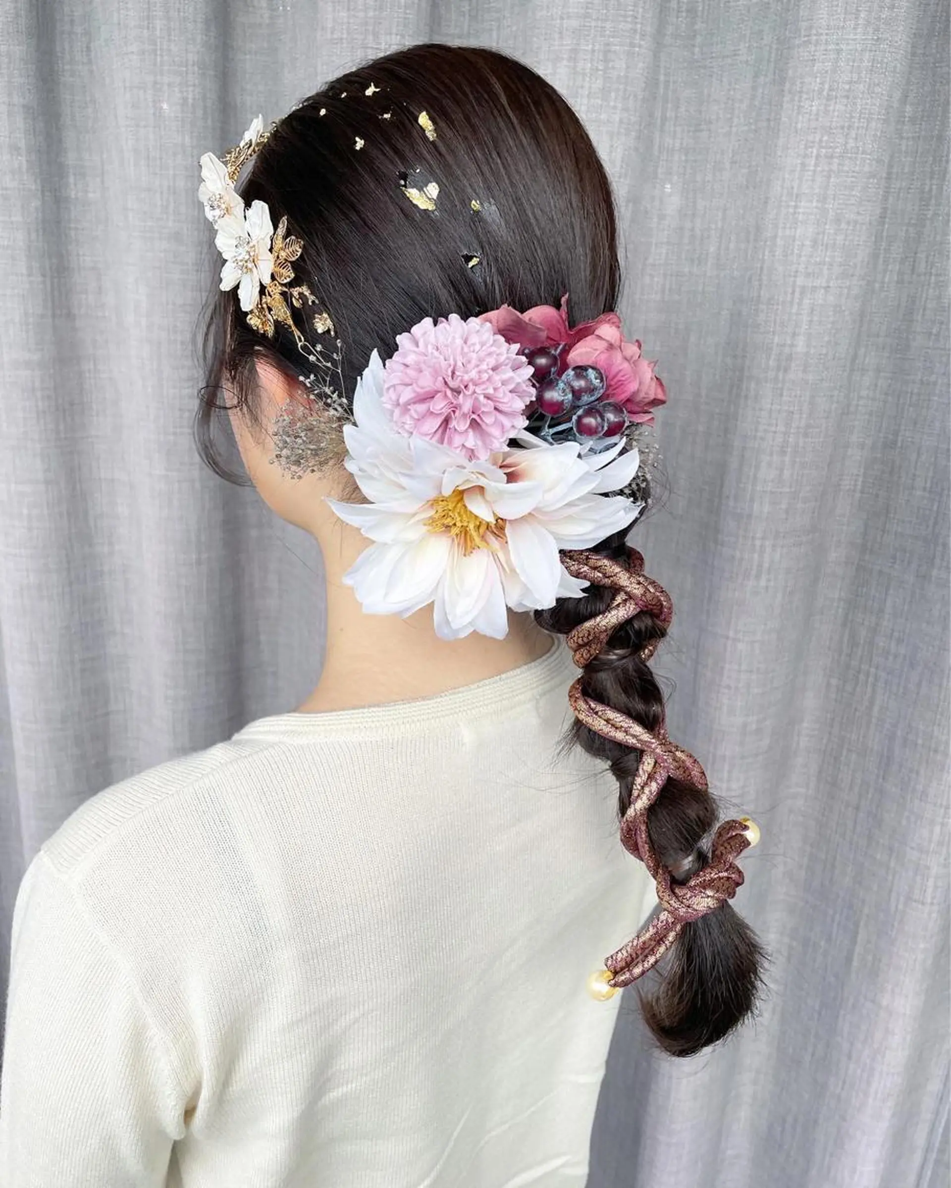 ロング ヘアアレンジ 成人式 ヘアセット ハイトーン/レイヤー /ケアブリーチ石川治のヘアスタイル