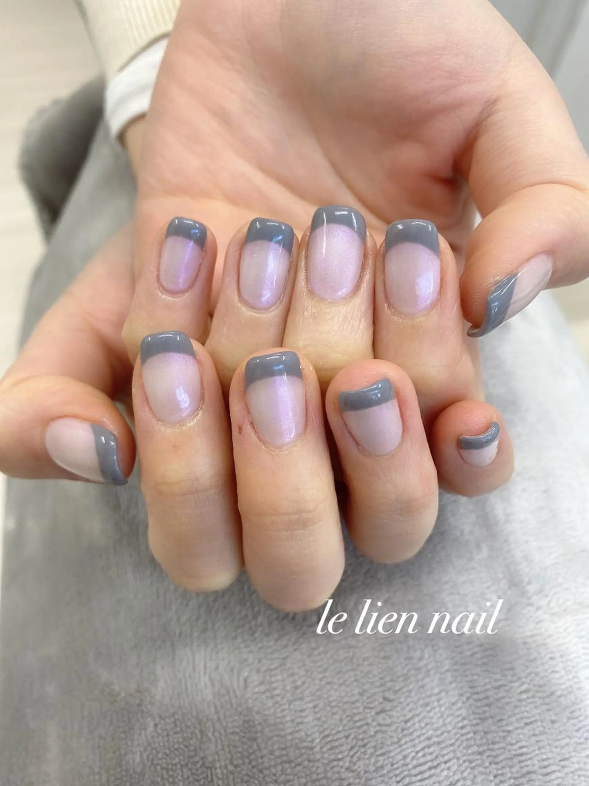 ネイル オーロラネイル フレンチネイル キラキラネイル le lien nailのネイルデザイン