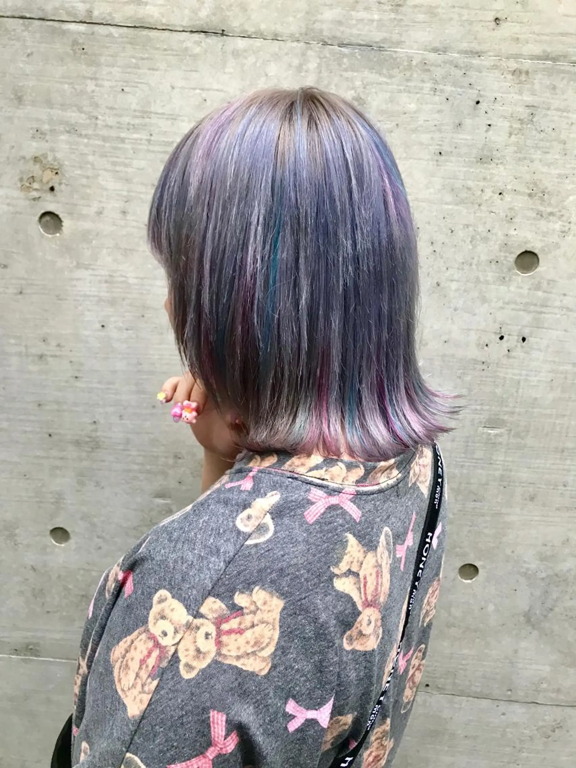 ショート カラー ブリーチ ハイライトカラー ピンクカラー パープルカラー ハイライト ていねい技術No.1 🌈諏訪 健太のヘアスタイル