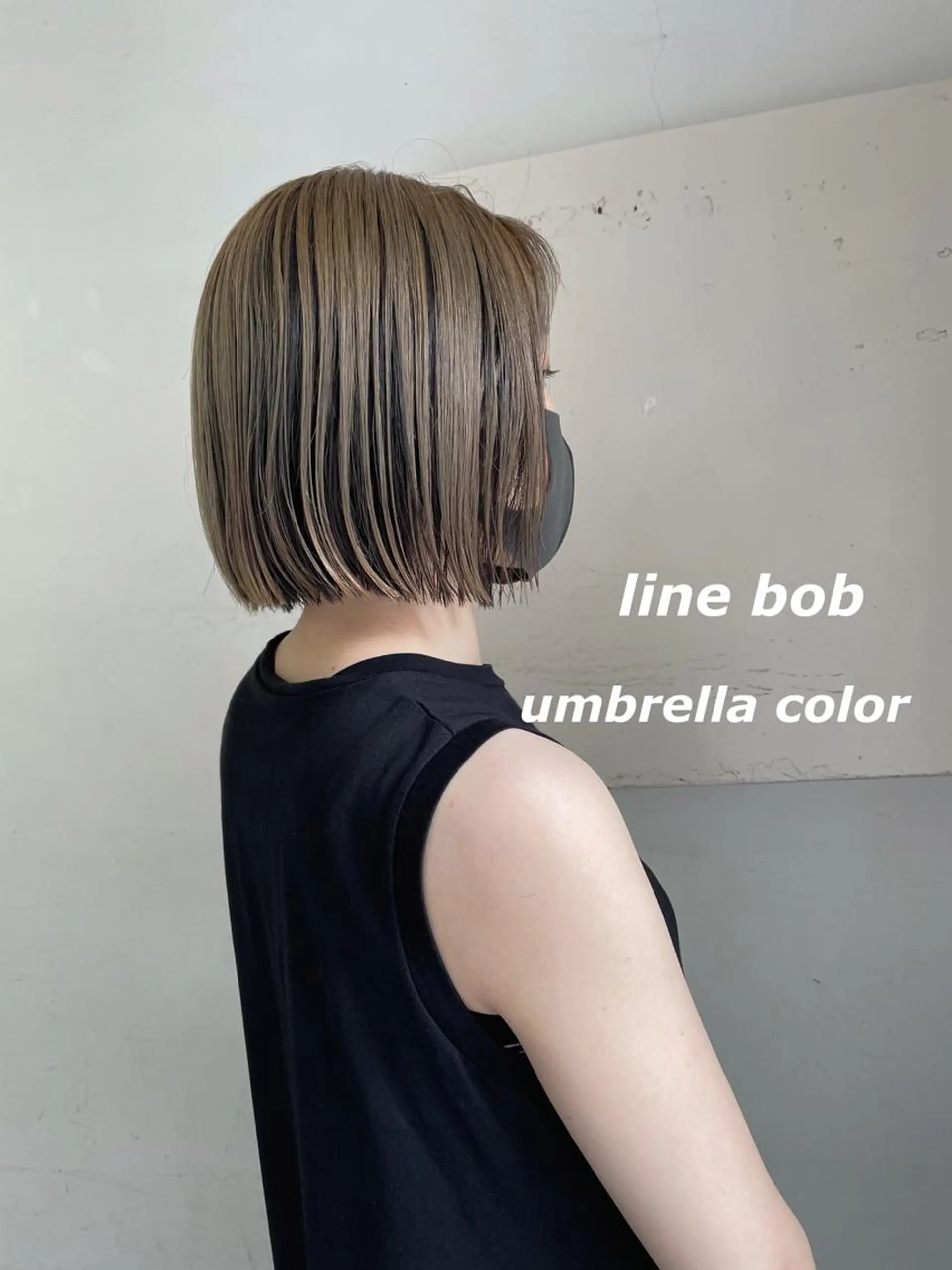 ミディアム カラー 切りっぱなしボブ ボブ カット ヘアカラー トリートメント 切りっぱなしボブ ソノキユウカのヘアスタイル