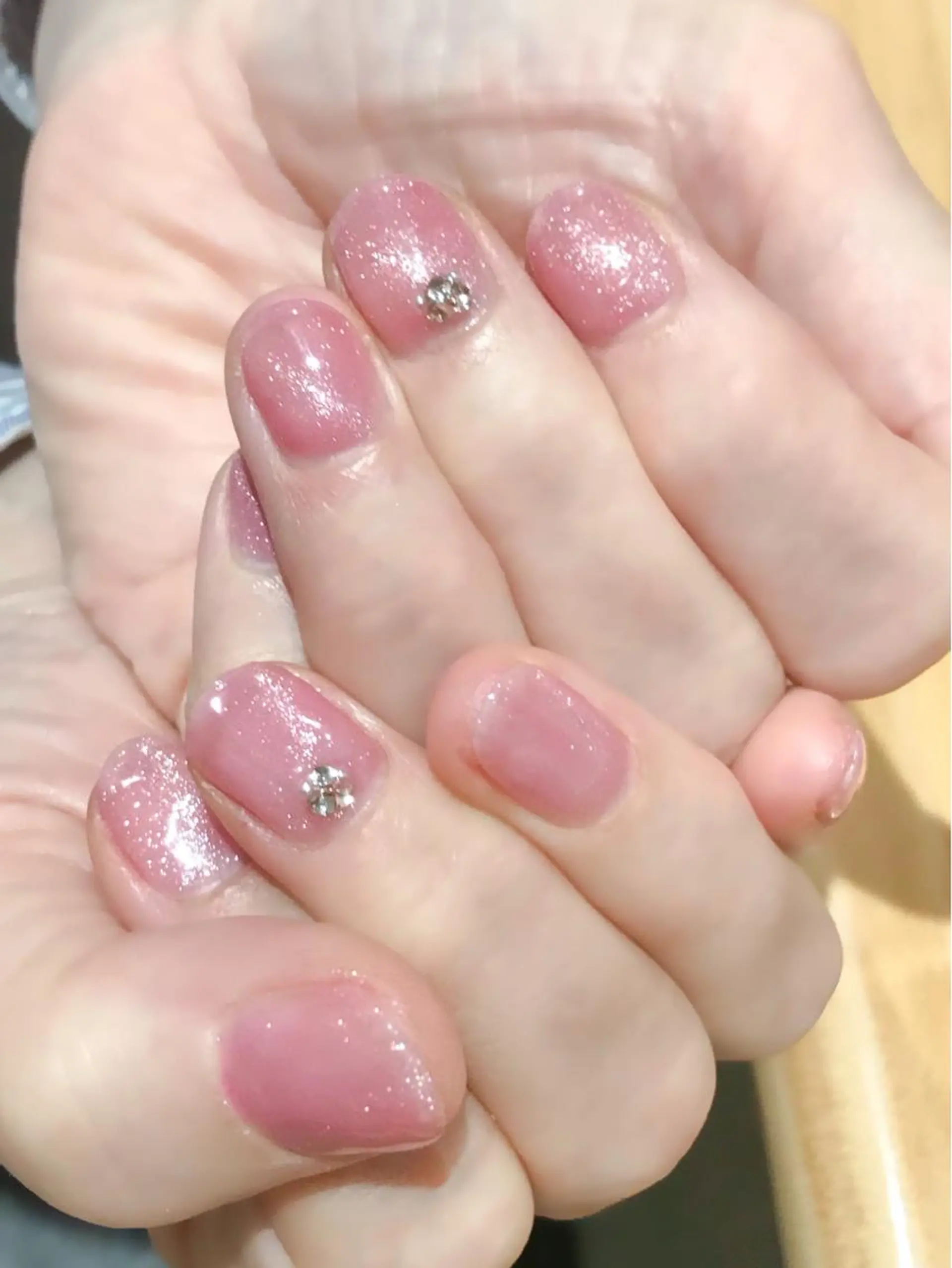 ネイル キラキラネイル マグネットネイル ワンカラーネイル ピンク Nyanco Nailのネイルデザイン