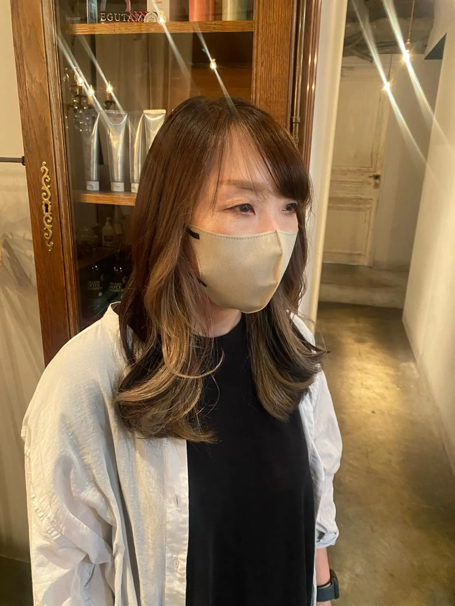 ロング カラー レイヤーカット/ ダブルカラーサクライのヘアスタイル