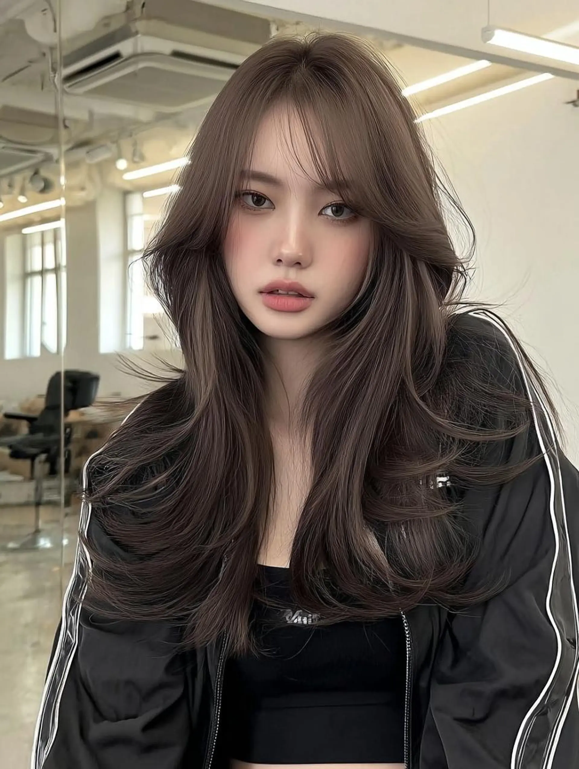 セミロング カット ヘアカラー トリートメント 青木 りおのヘアスタイル