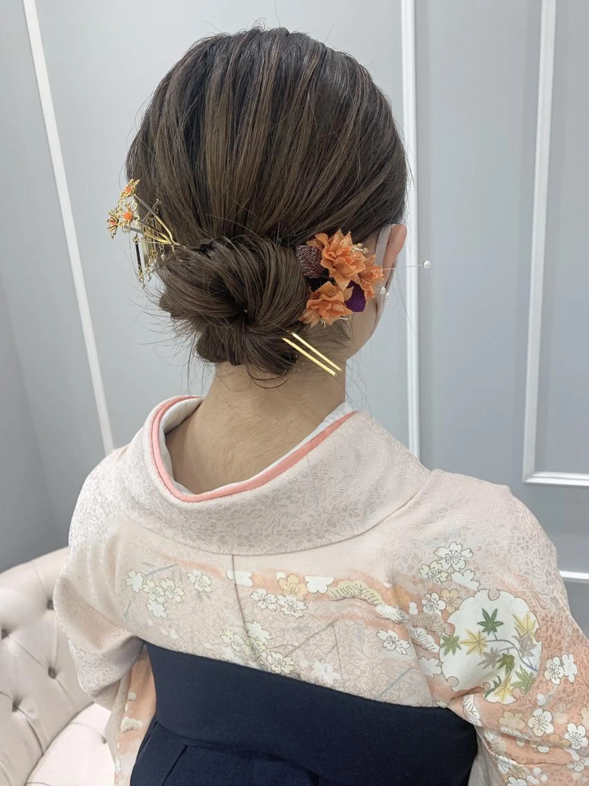 セミロング ヘアアレンジ 着付け 🦖鶴岡香純🦖 産休中のヘアスタイル