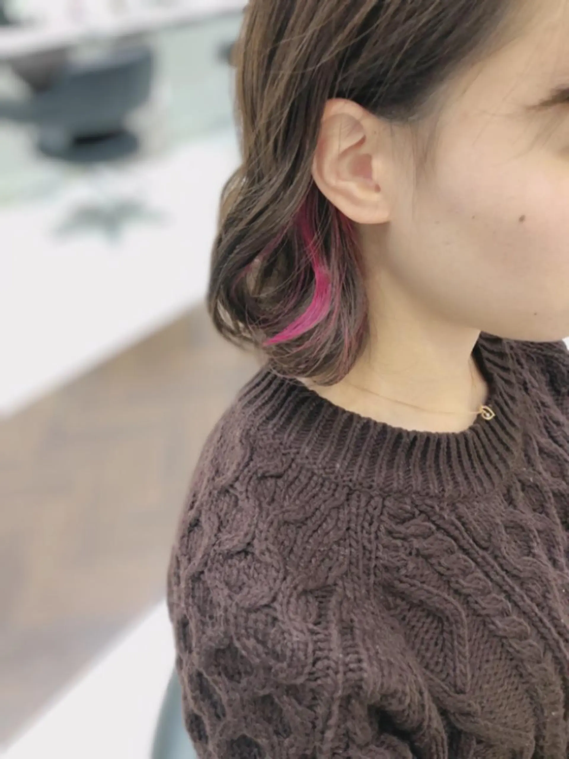 ミディアム ヘアカラー 岸 保奈美のヘアスタイル