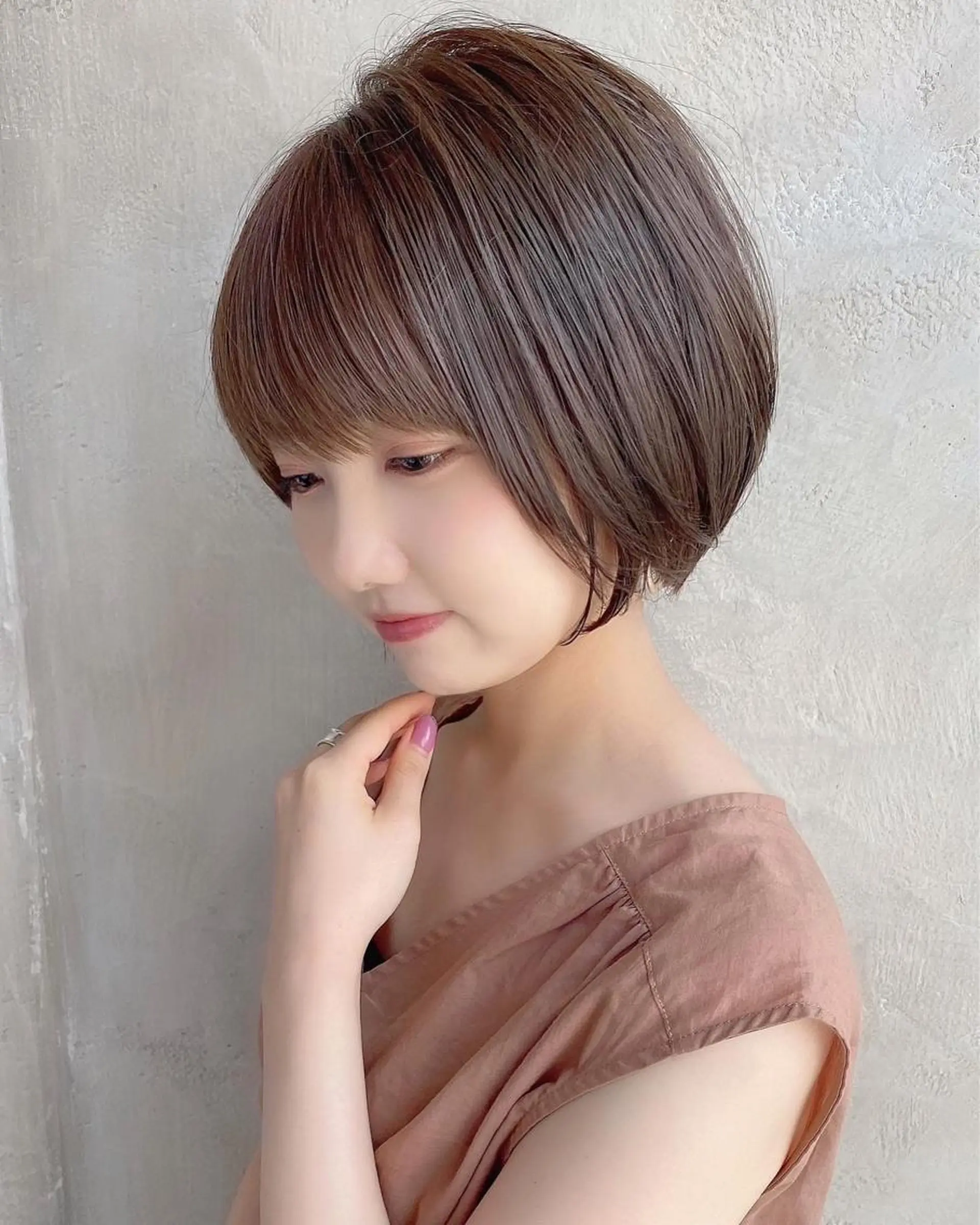 ショート くせ毛 伸ばしかけ 韓国風ヘア 似合わせカット ショートヘア On所属・新宿　ショート・ボブ カットモデル募集のヘアスタイル