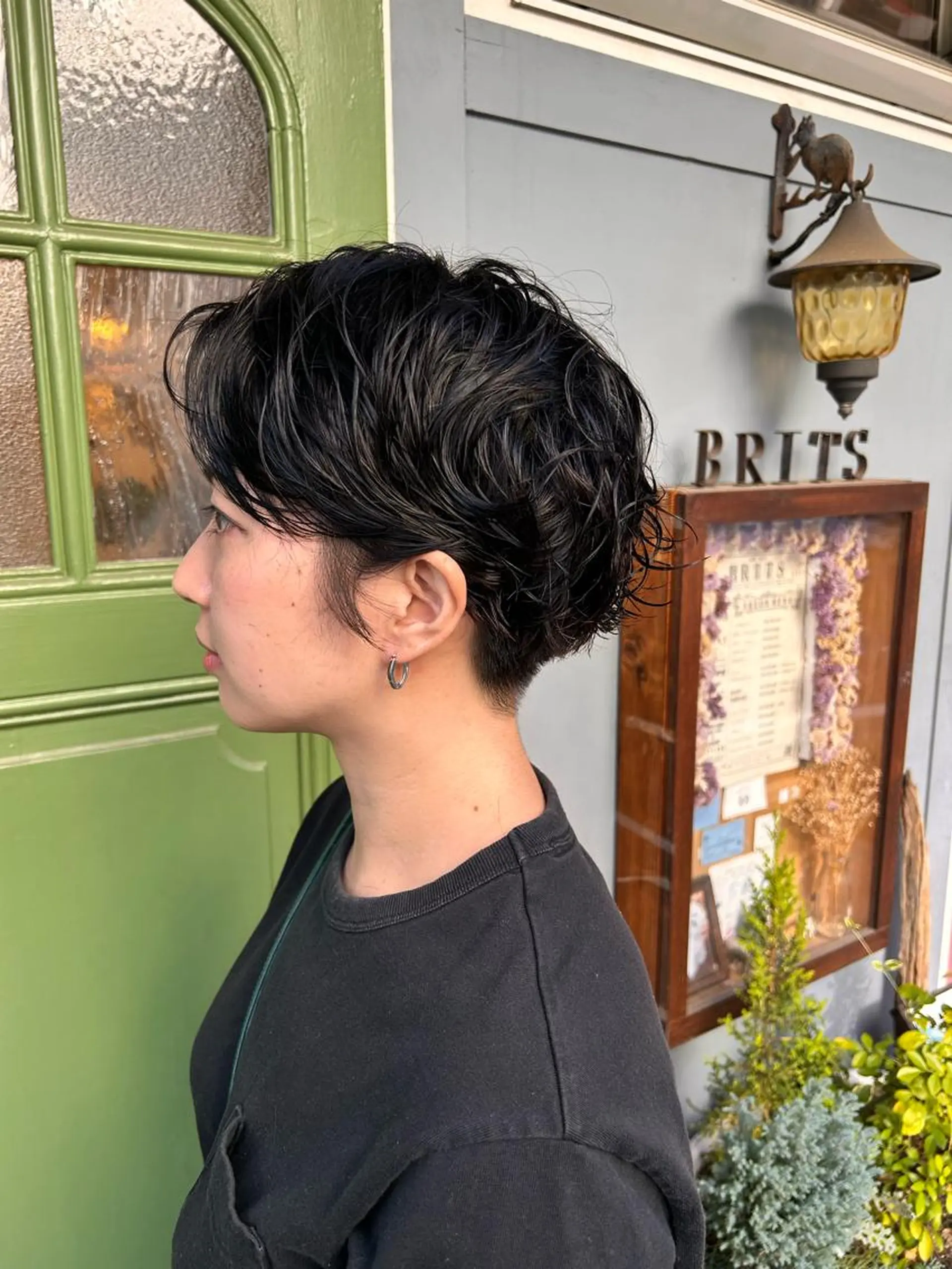 ショート パーマ カット パーマ トリートメント 清水千優/パーマ/透 明感カラー/メンズのヘアスタイル