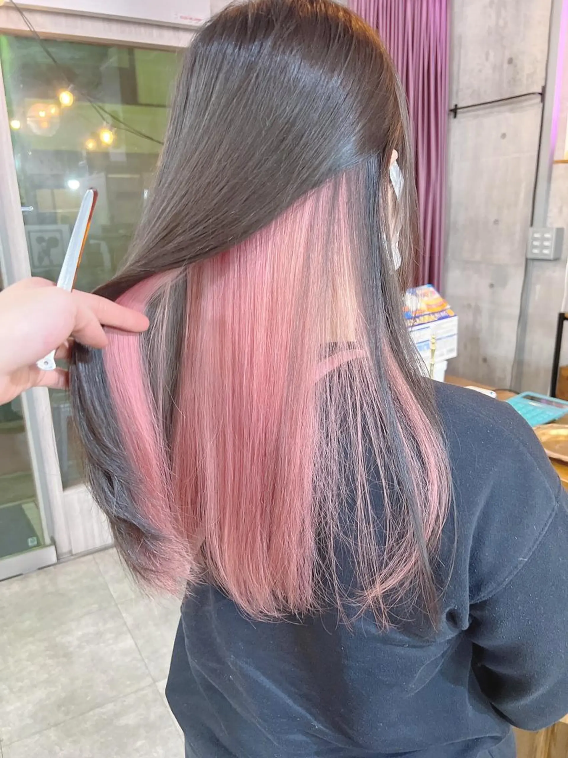 ロング アッシュ ボブ エクステ ハイライト 学生 ヘアカラー MIRACミラク所属・☀️ハイトーンボブ ☀️石川 海斗のヘアスタイル