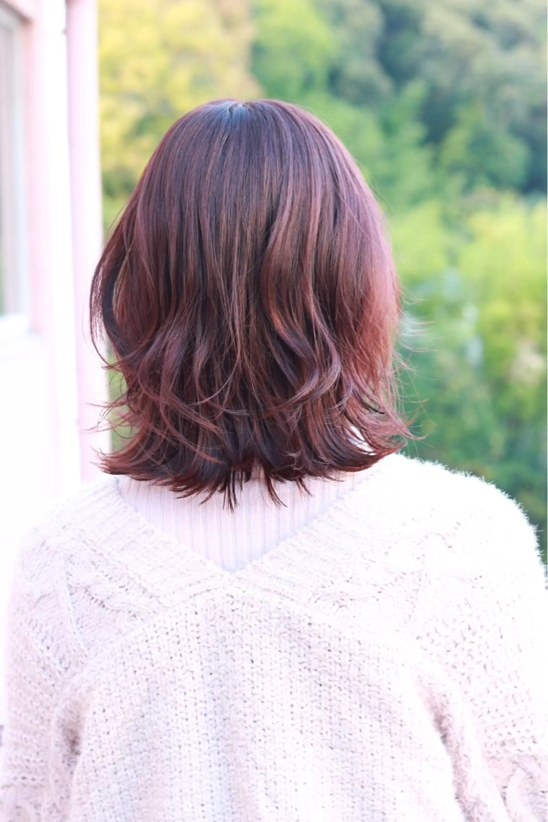 ミディアム カラー ベージュカラー ピンクカラー ピンクベージュ ヘアカラー Viage （ビアージュ）のヘアスタイル
