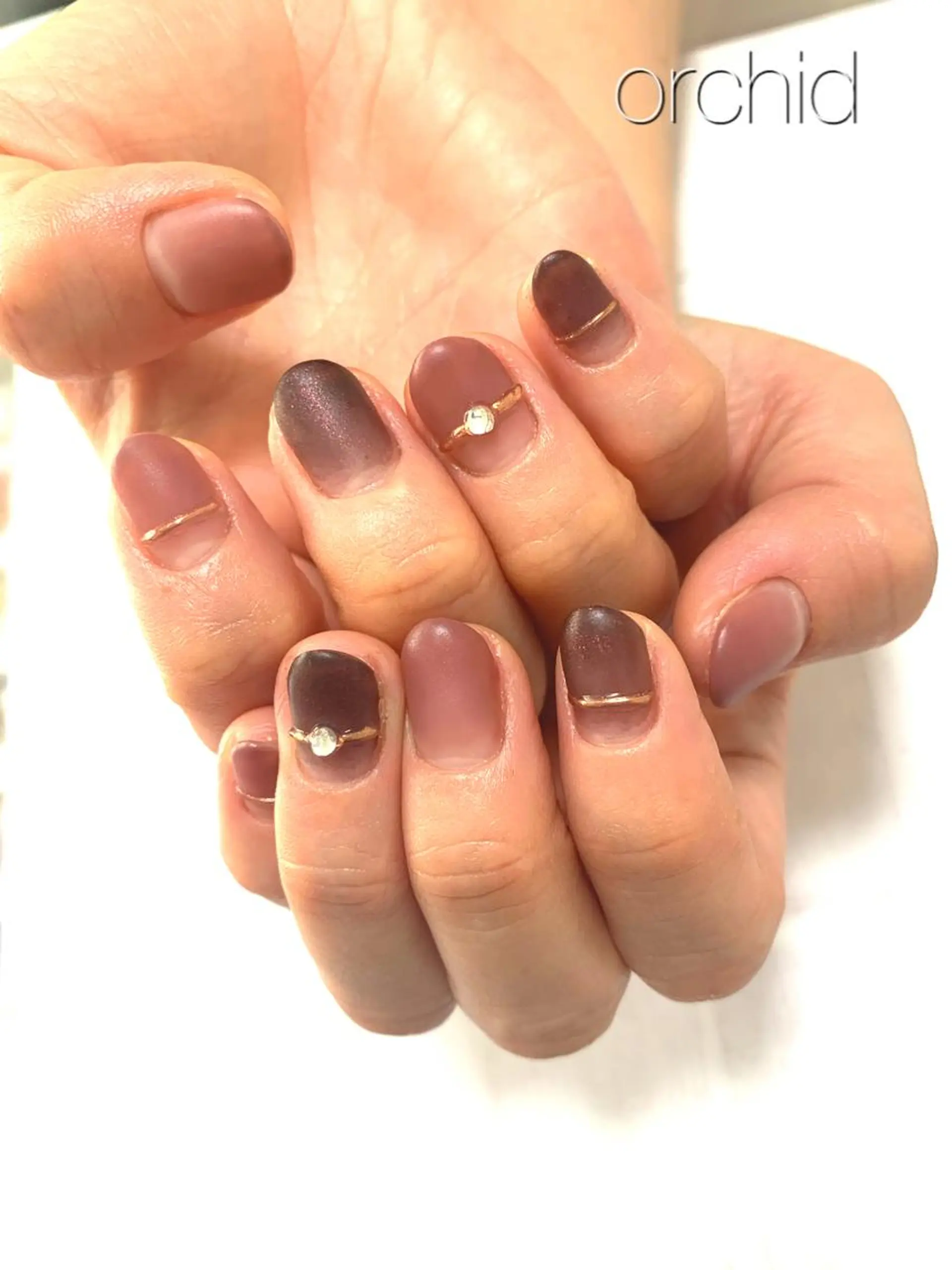 ネイル ミラーネイル orchid ♡オーキッドのネイルデザイン