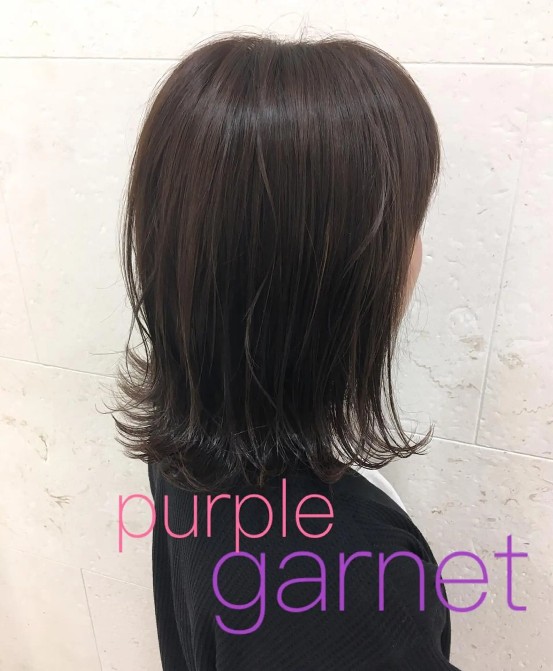 セミロング カラー アディクシーカラー パープルカラー ヘアカラー トリートメント 斉藤 貴也のヘアスタイル