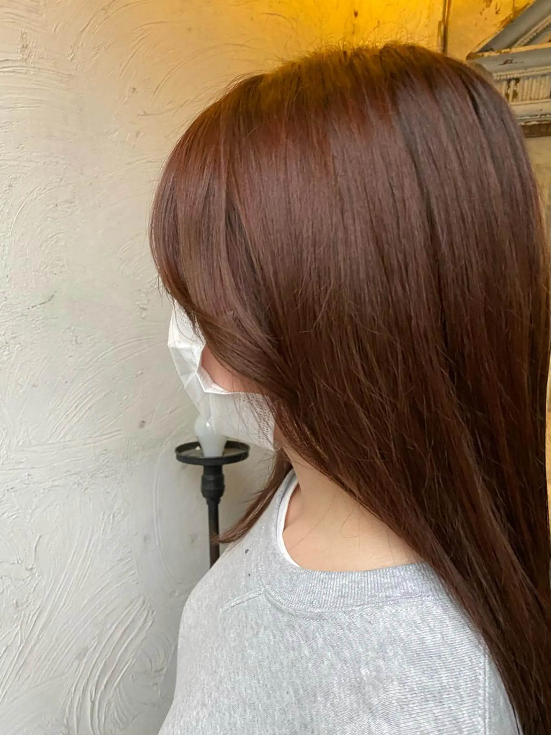 セミロング カラー ヘアアレンジ ブラウンカラー レッドカラー トリートメント お任せヘア☘️☘️ 及川渚のヘアスタイル