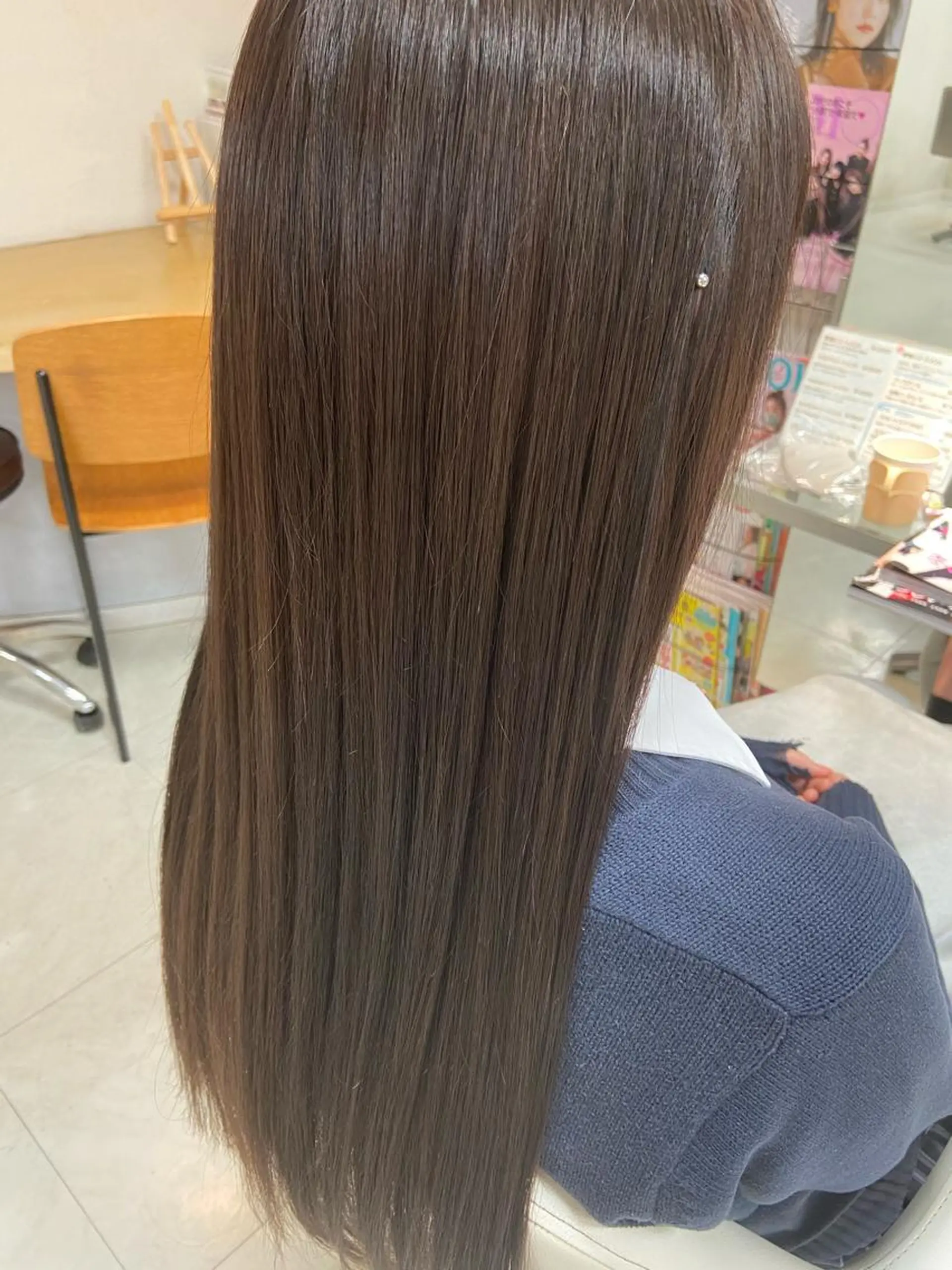 ロング カラー ブルーカラー 菊地 美憂のヘアスタイル