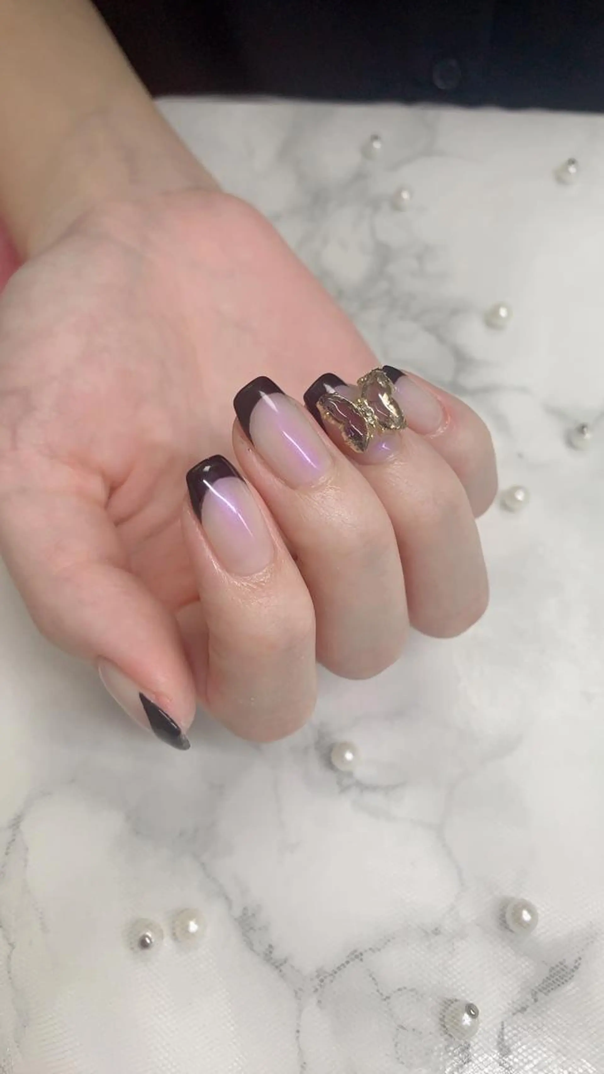 ネイル はな💎ネイル ワンホン、長さ出しのネイルデザイン