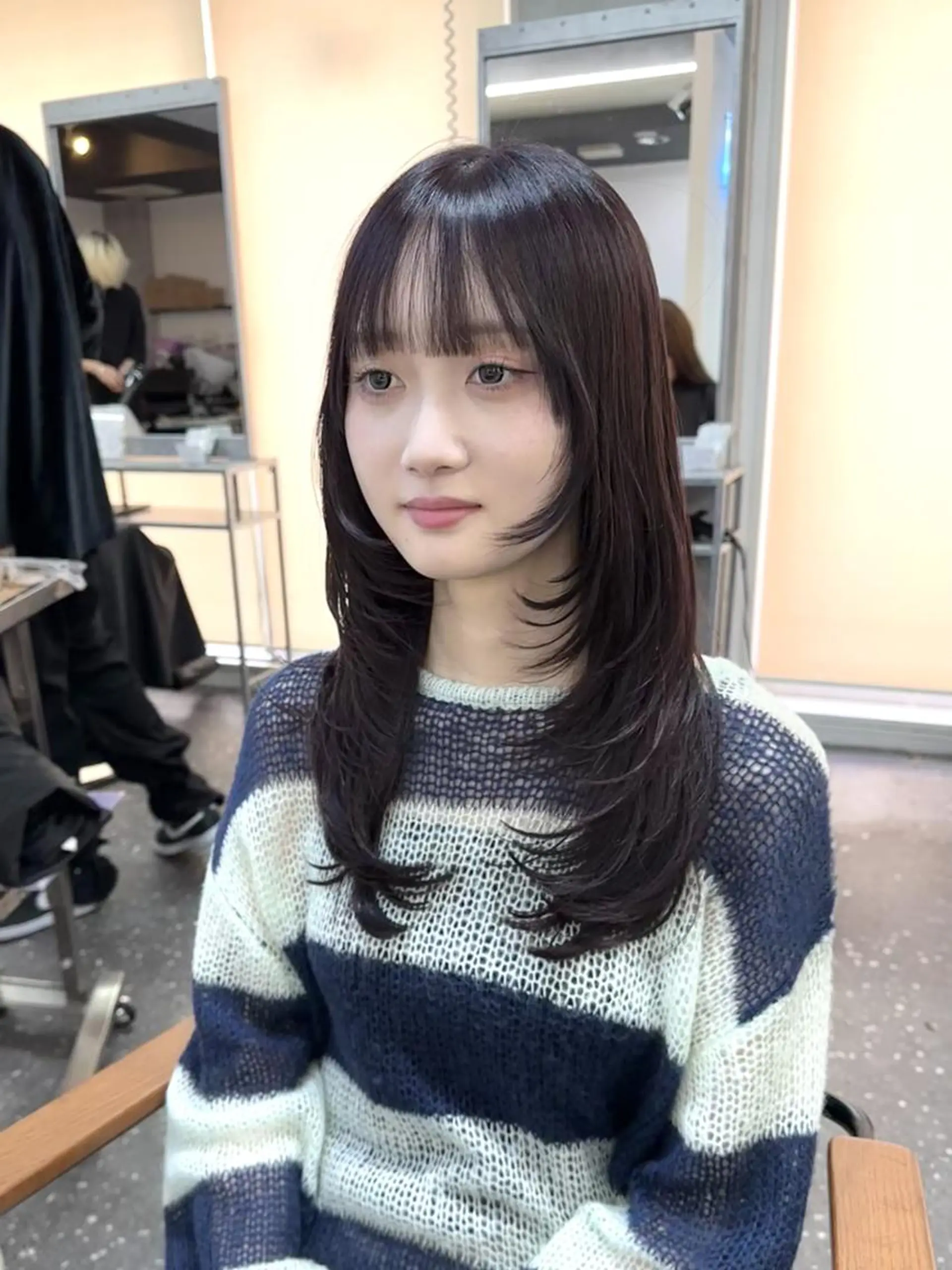 ロング カット ヘアカラー トリートメント 韓国レイヤーカット要 暗透カラー📓吉祥寺のヘアスタイル