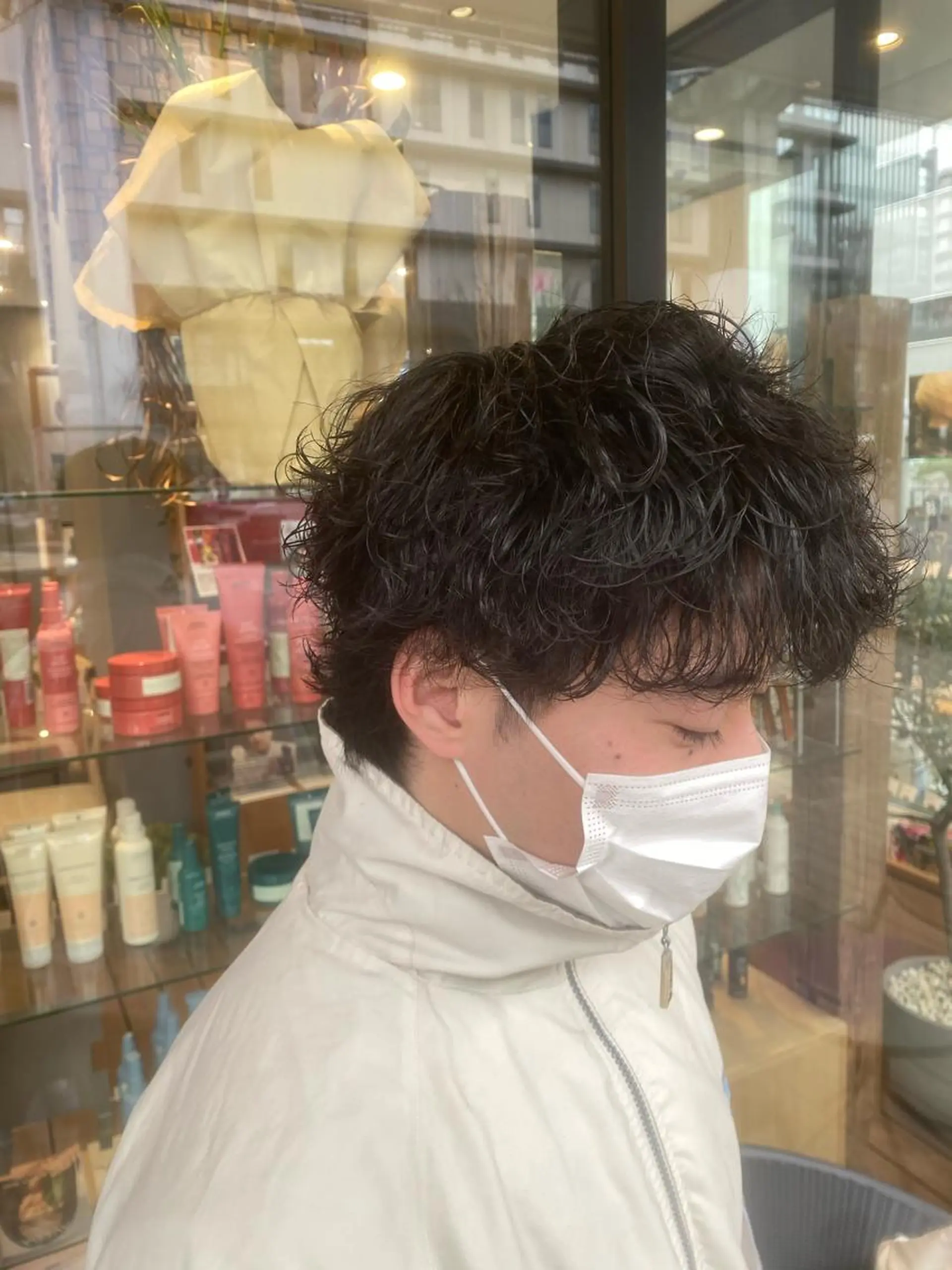 セミロング パーマ メンズ 加藤 愛実のヘアスタイル