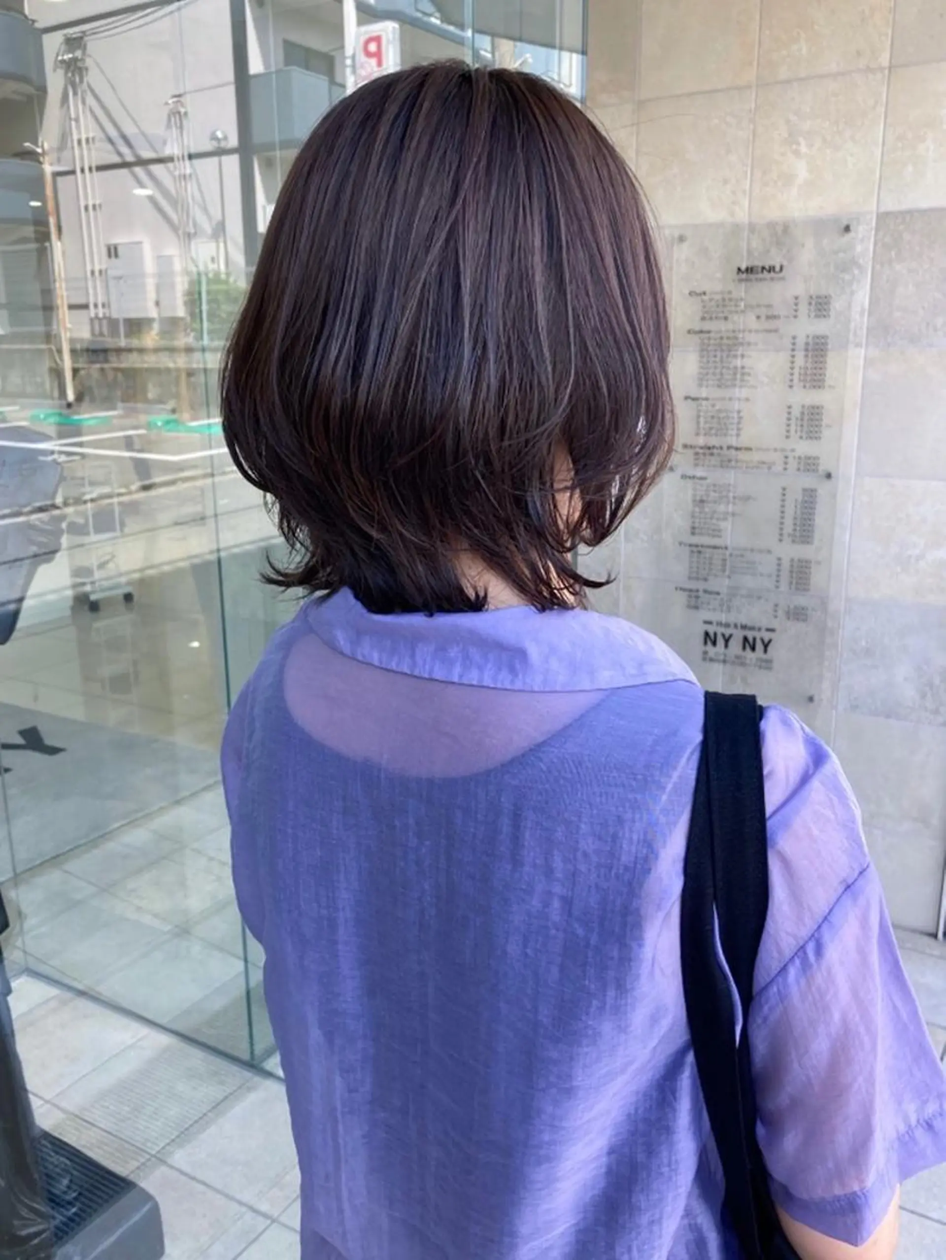 ミディアム カラー グレージュ 田中 あかねのヘアスタイル