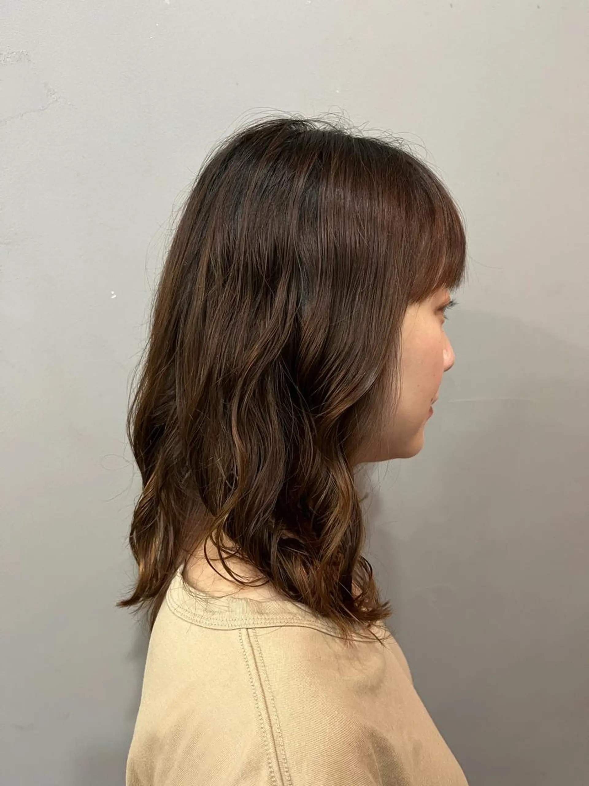 ミディアム パーマ カット パーマ ショート/ボブ/透明 感カラー/高橋あみのヘアスタイル