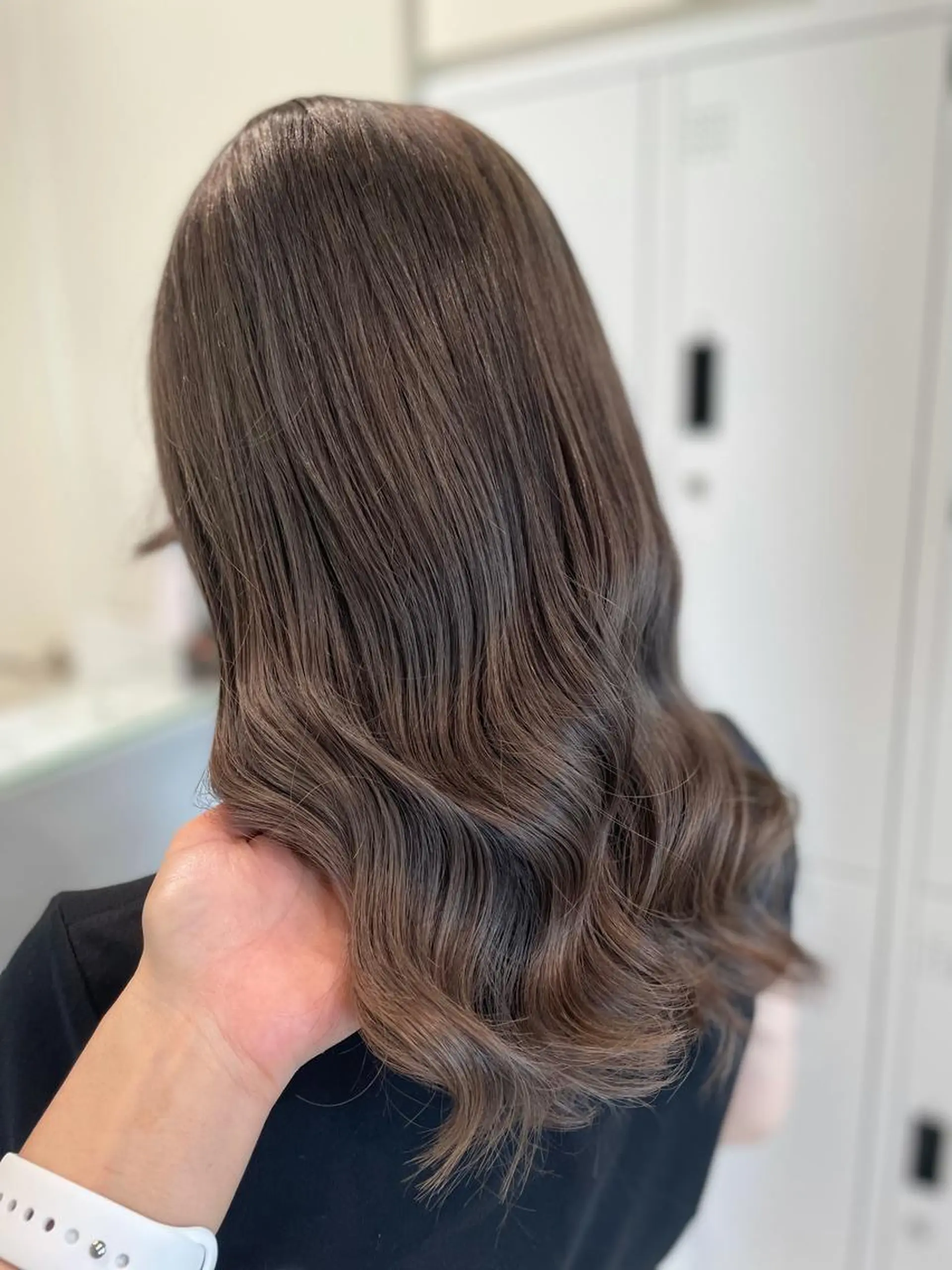 セミロング カラー 透明感カラー グレージュ ミルクティーグレージュ ボブ/インナーカラー /眉毛/Miyuのヘアスタイル