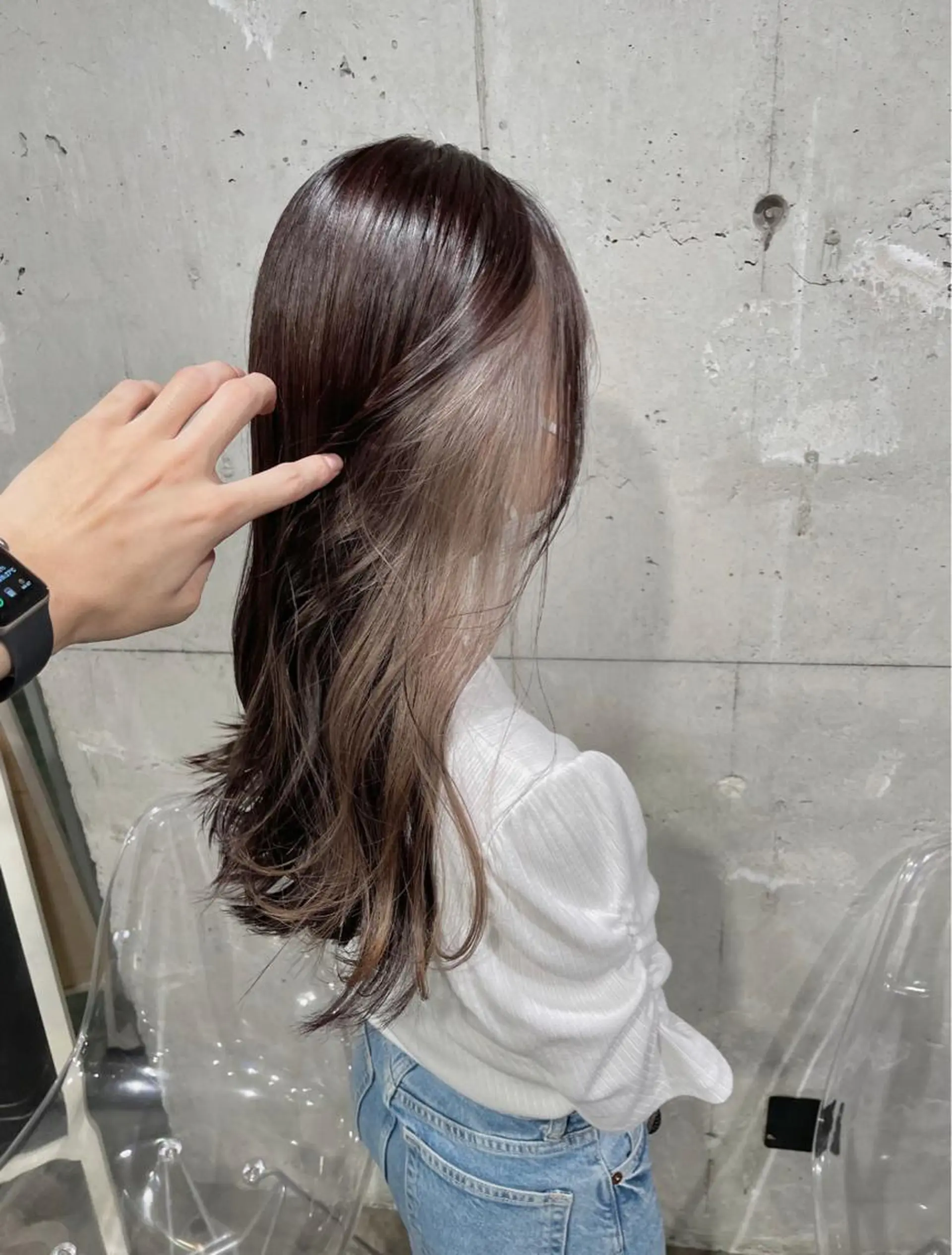 ロング カラー ヘアカラー トリートメント ヘッドスパ ヘアセット ベージュカラー💖 やすひろのヘアスタイル