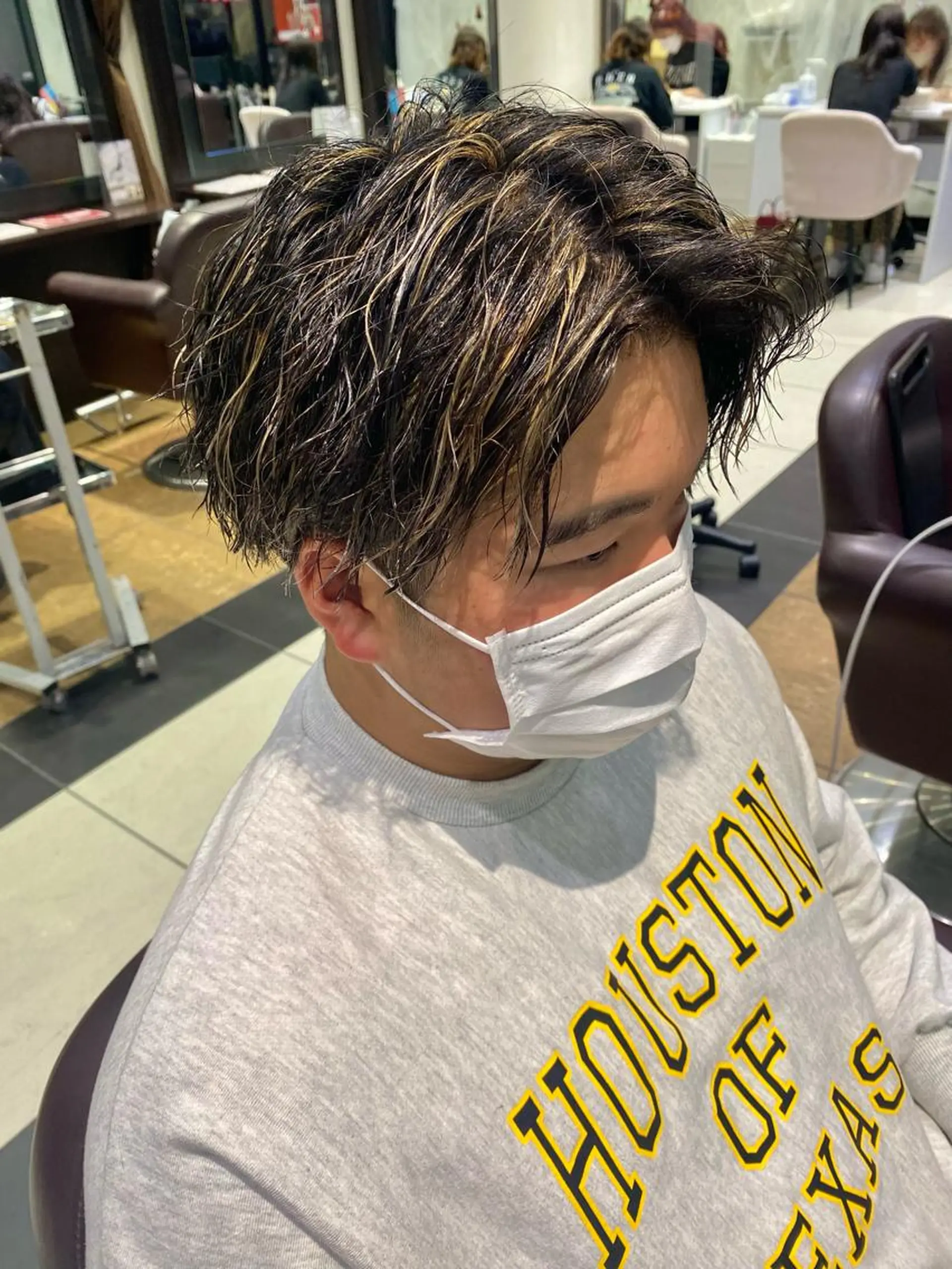 ショート カラー パーマ メンズ カット ヘアカラー 酸スト/フェザー パーマ/三谷海斗のヘアスタイル