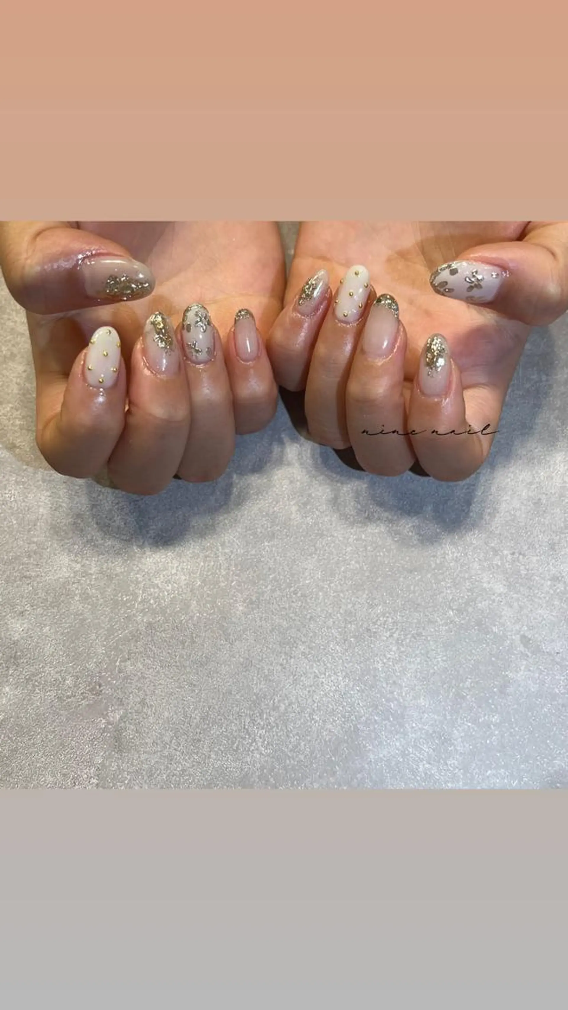 ネイル フレンチネイル ガラスフレンチ ニュアンスネイル nine nailのネイルデザイン