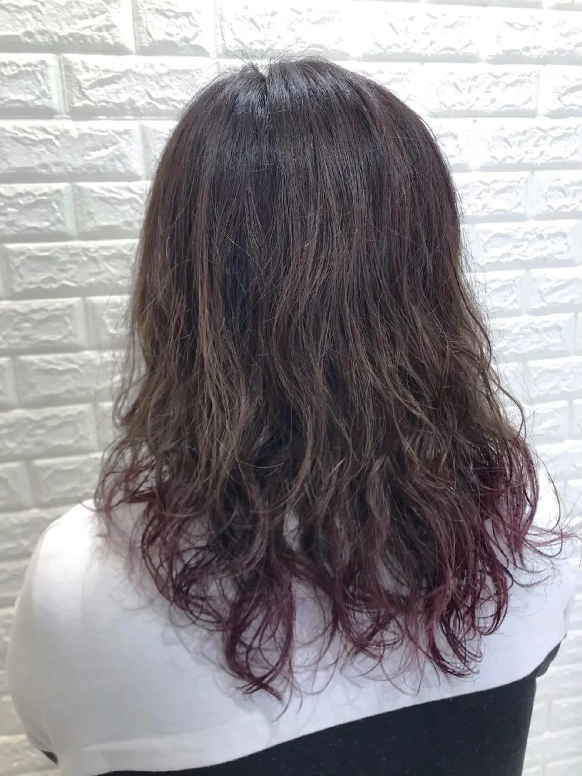 セミロング カラー パーマ 岡田詩織 MODE Ks松原店のヘアスタイル