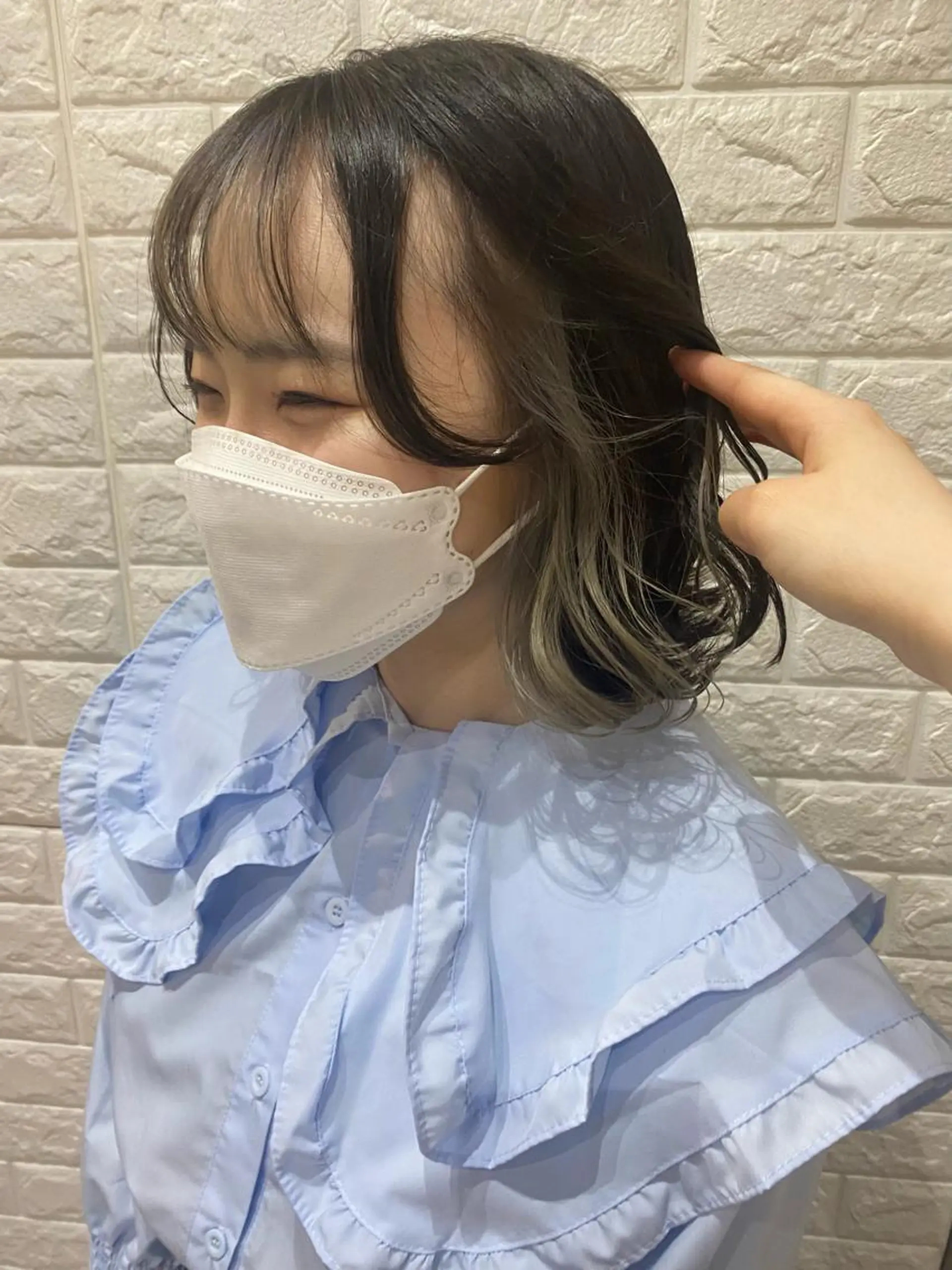 カラー ベージュカラー インナーカラー ミルクティーベージュ 石野 友唯のヘアスタイル