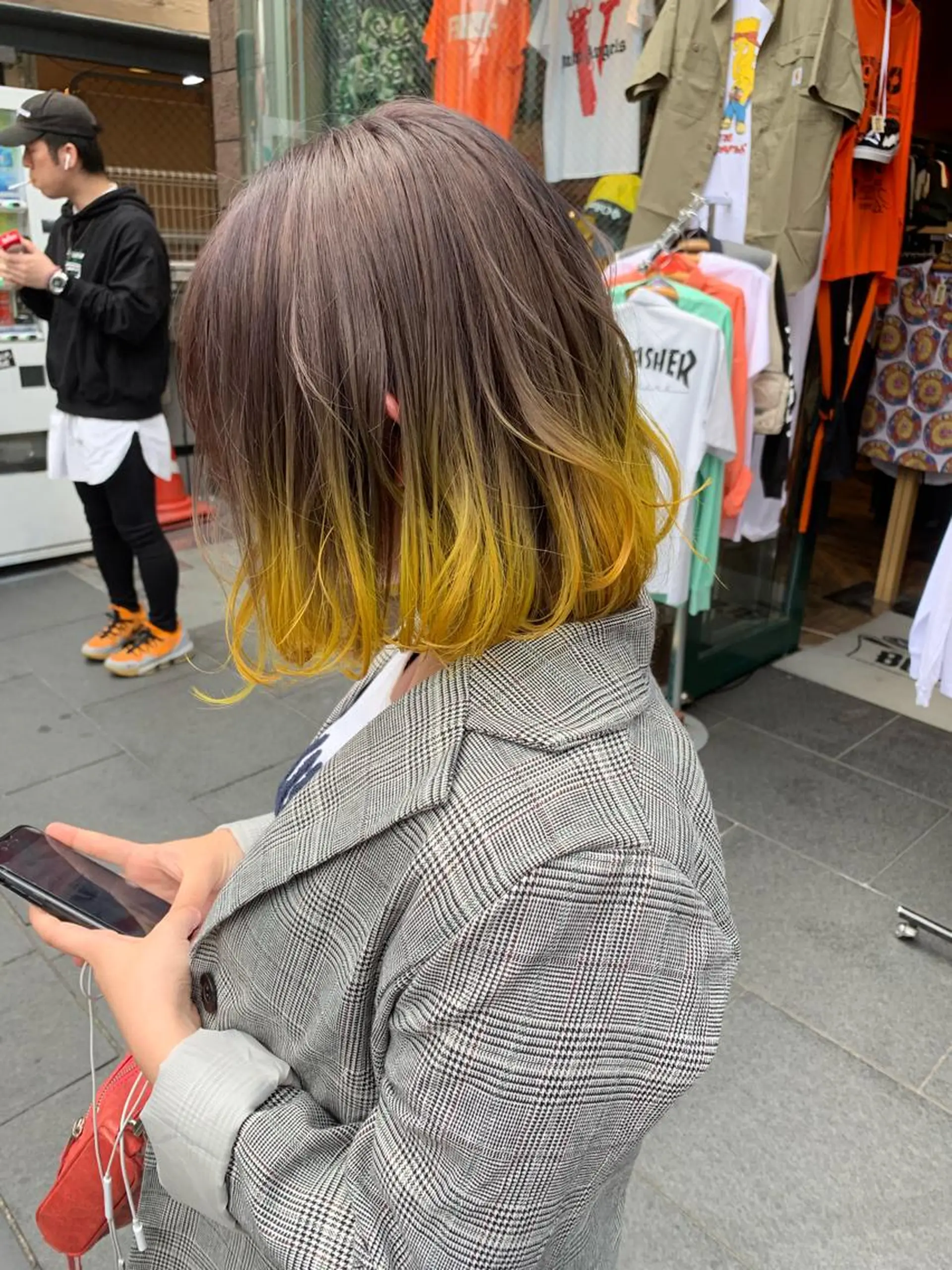 ミディアム カラー ピンクベージュ/新潟 万代/高橋桃葉🍑のヘアスタイル