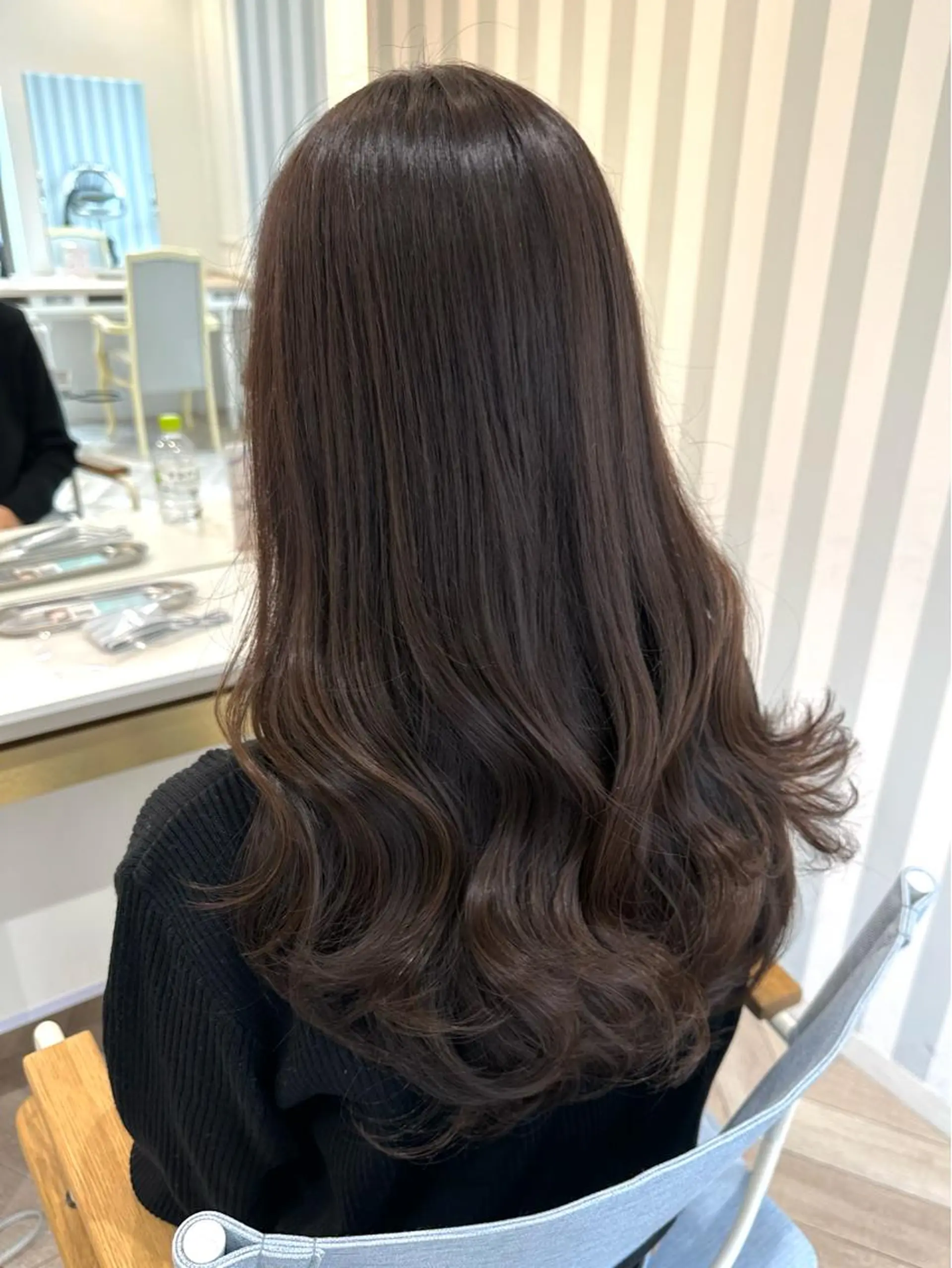 ロング カット ヘアカラー 韓国ヘア 🇰🇷 RUKA 🩵🤍のヘアスタイル