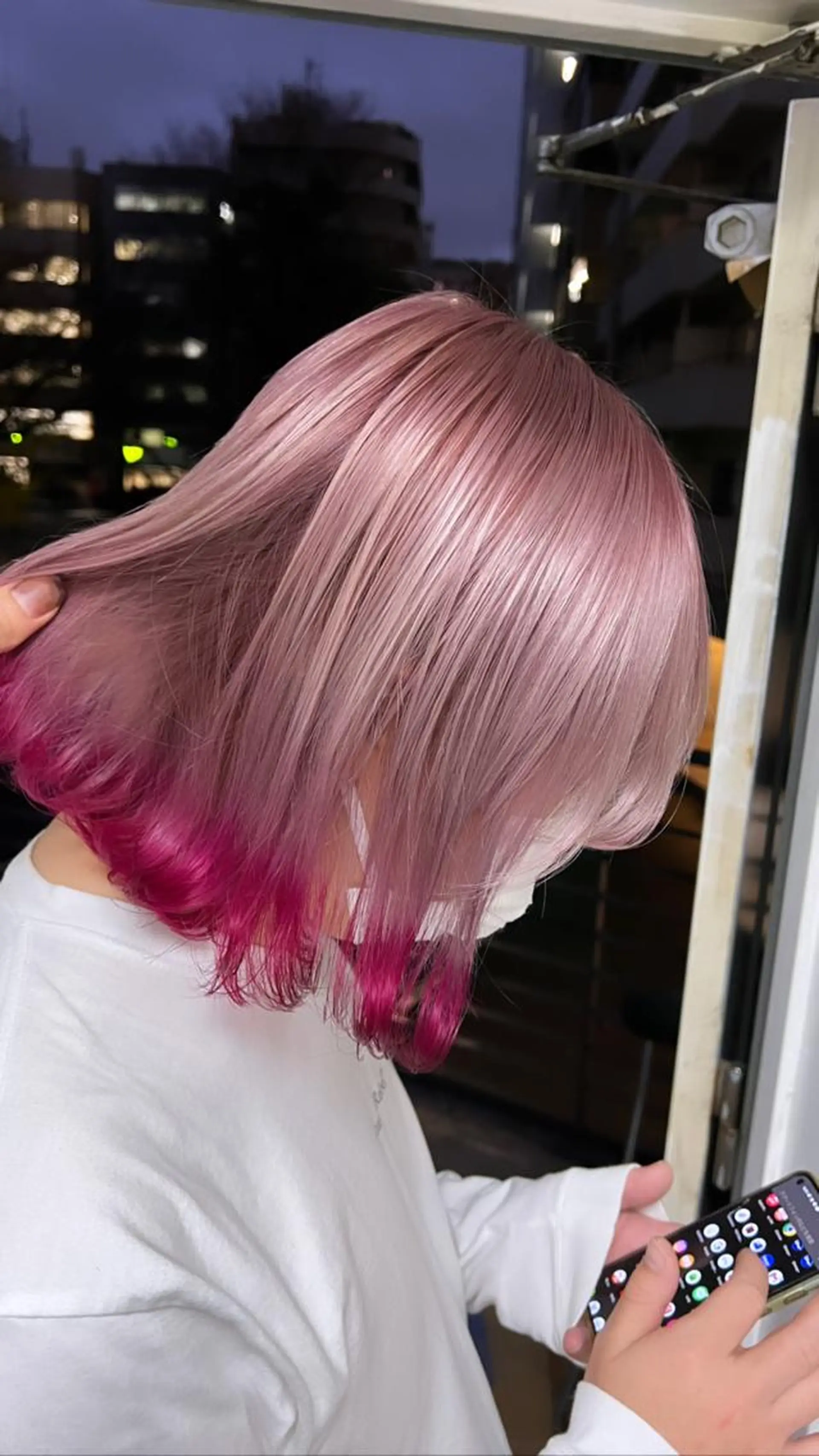 ミディアム カラー ピンクカラー ヘアカラー トリートメント PSY(サイ)所属・PSY(サイ)池袋 金田尚久🎨のヘアスタイル