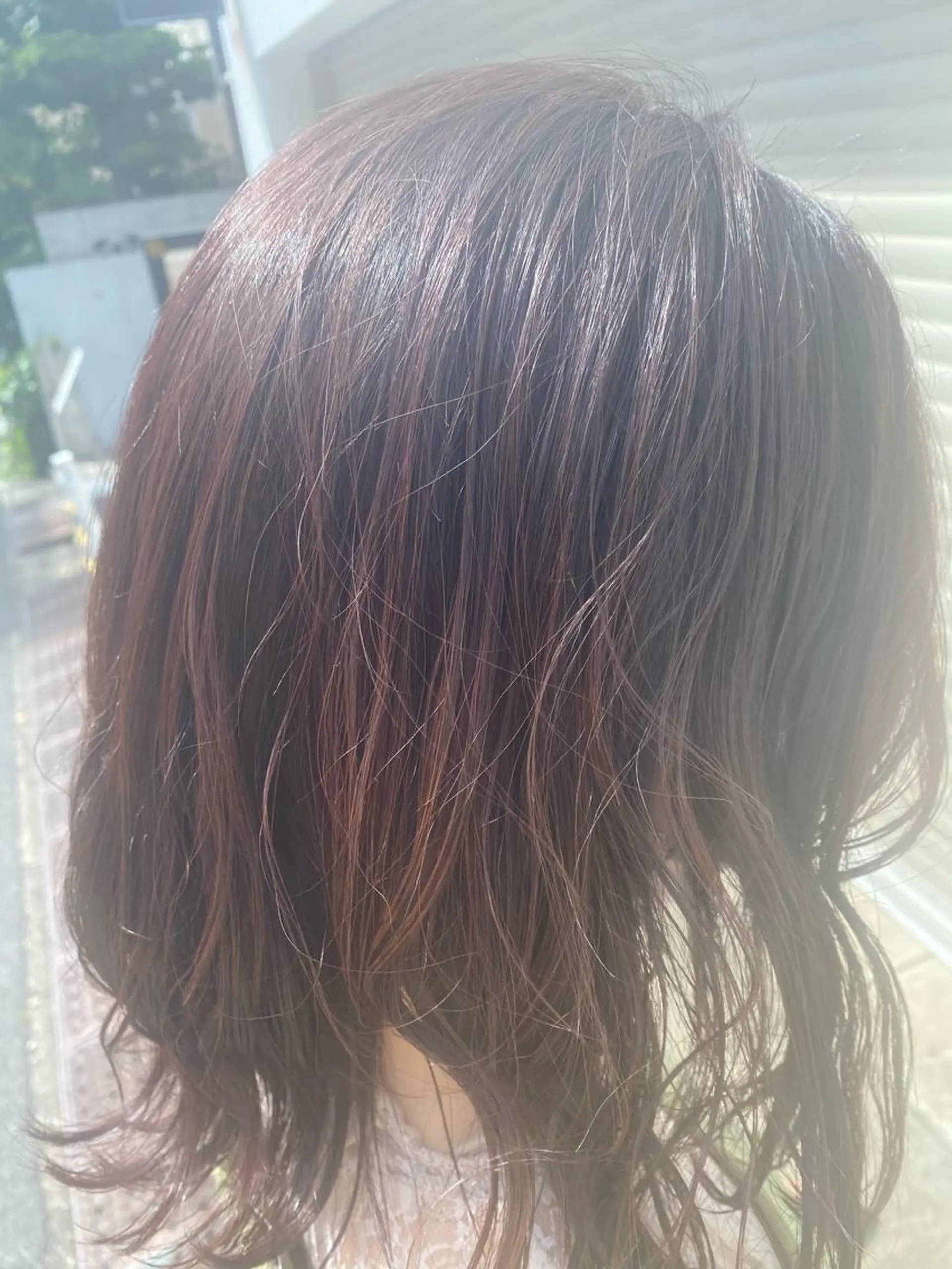 ミディアム カラー ヘアアレンジ ブラウンカラー レッドカラー バイオレットカラー バイオレットブラウン お任せヘア☘️☘️ 及川渚のヘアスタイル