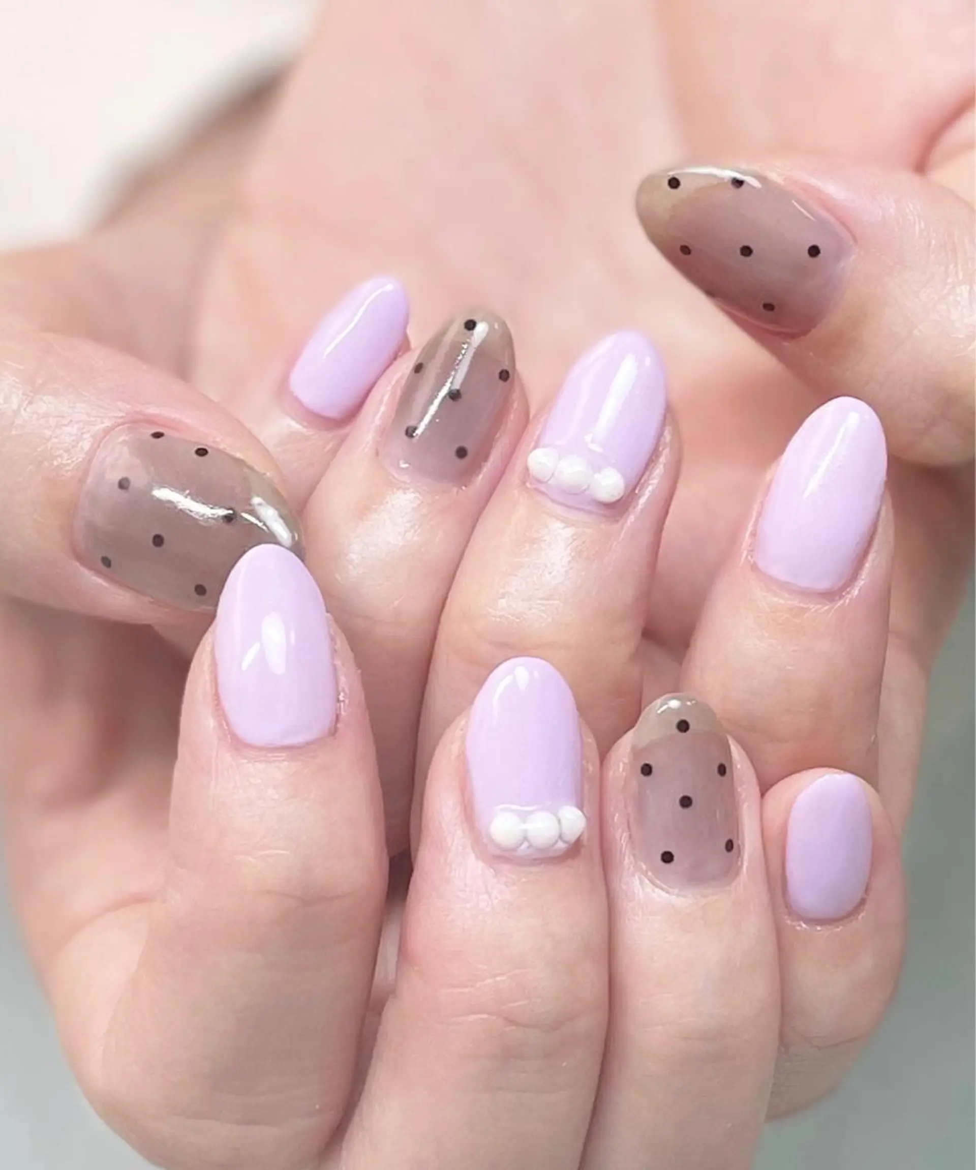 ネイル パステルネイル パープル 春ネイル ハンドネイル M flore (エムフローレ)のネイルデザイン