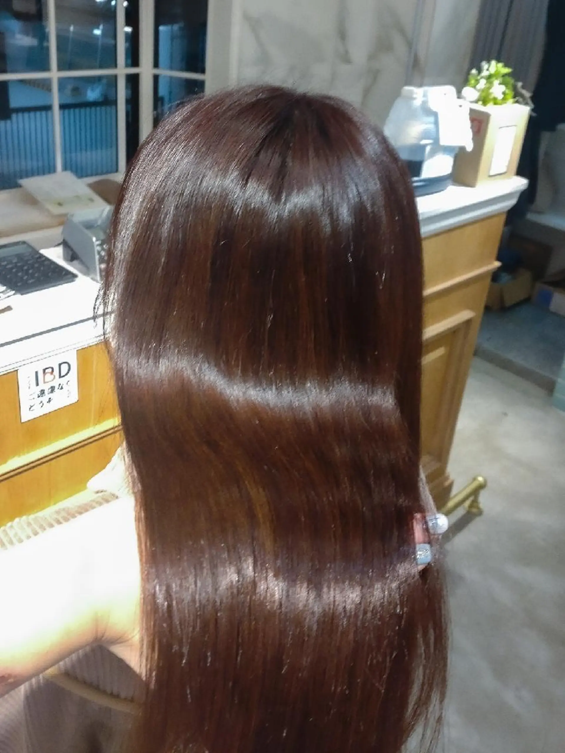 ミディアム カット ヘアカラー 縮毛矯正 トリートメント 縮毛矯正/レイヤー 💎やまもとちひろのヘアスタイル