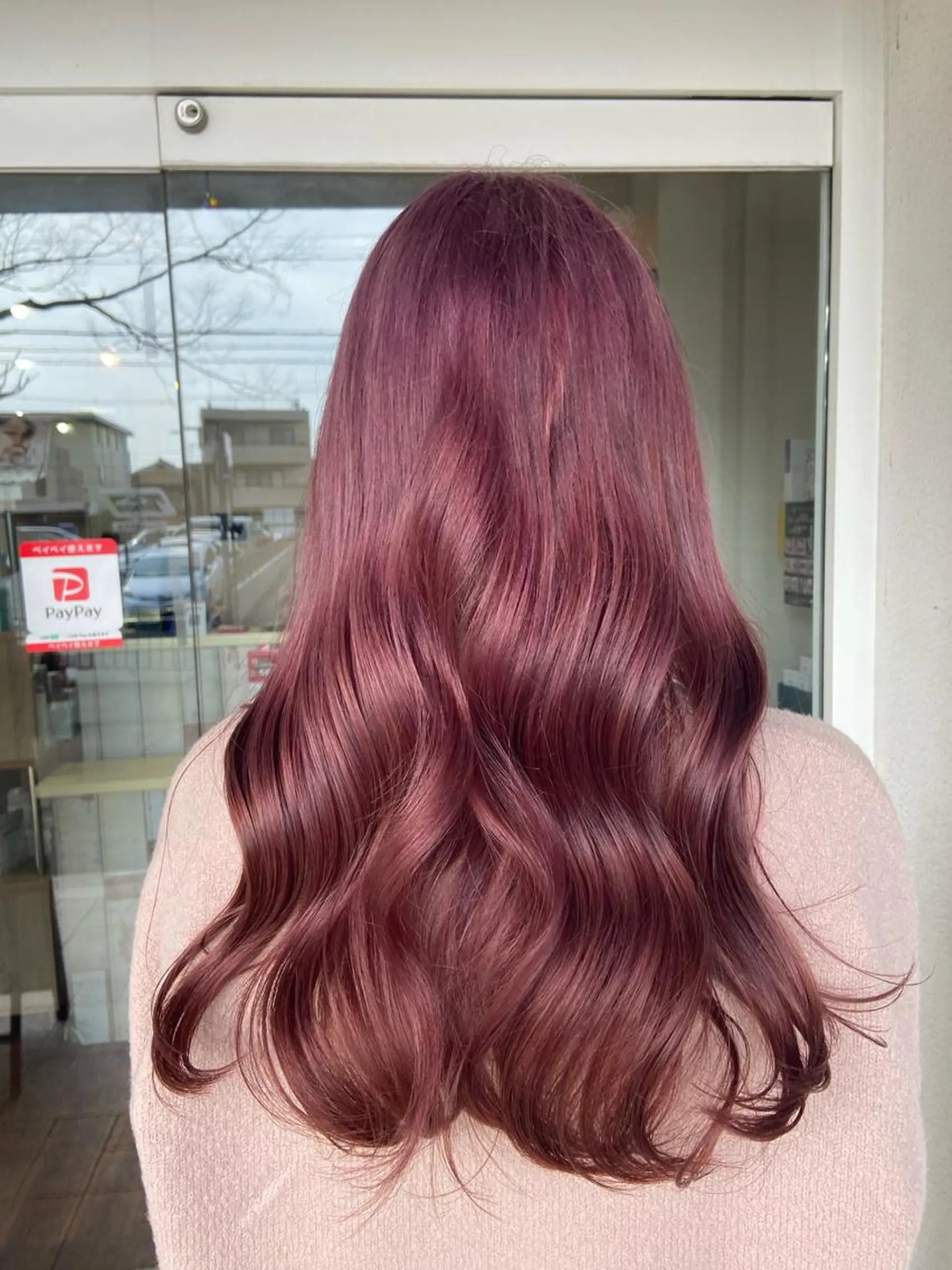 ロング カラー ブリーチ ラベンダーカラー ピンクカラー ピンクラベンダー 髪質改善/ストレート /透明感/西川奈穂のヘアスタイル