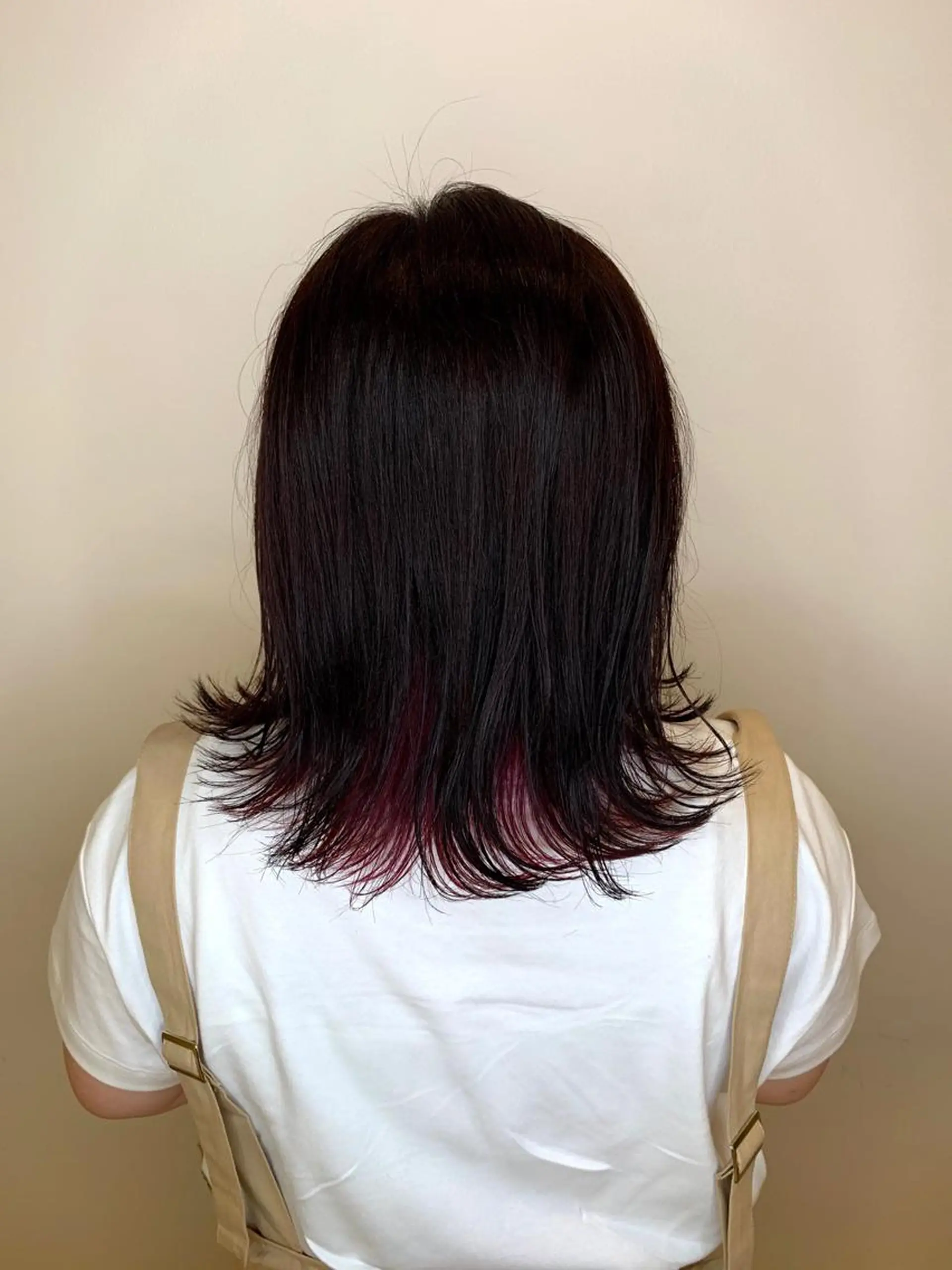 ミディアム カラー ハイトーン/ウルフ /レイヤー/坂野幸伸のヘアスタイル