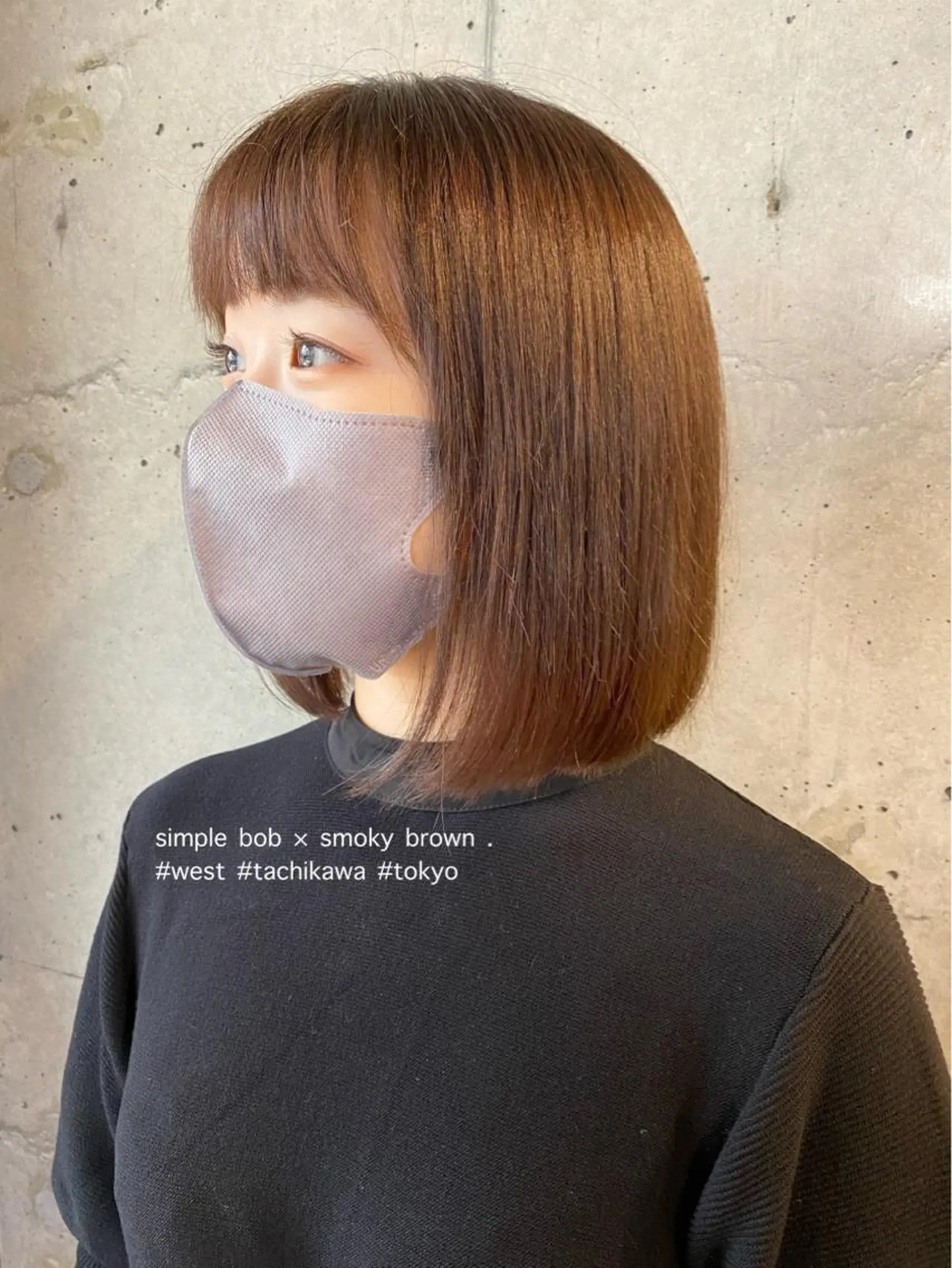 ショート カラー 切りっぱなしボブ ワンレンボブ ベージュカラー ブラウンカラー ボブ 竹嶌 健吾のヘアスタイル