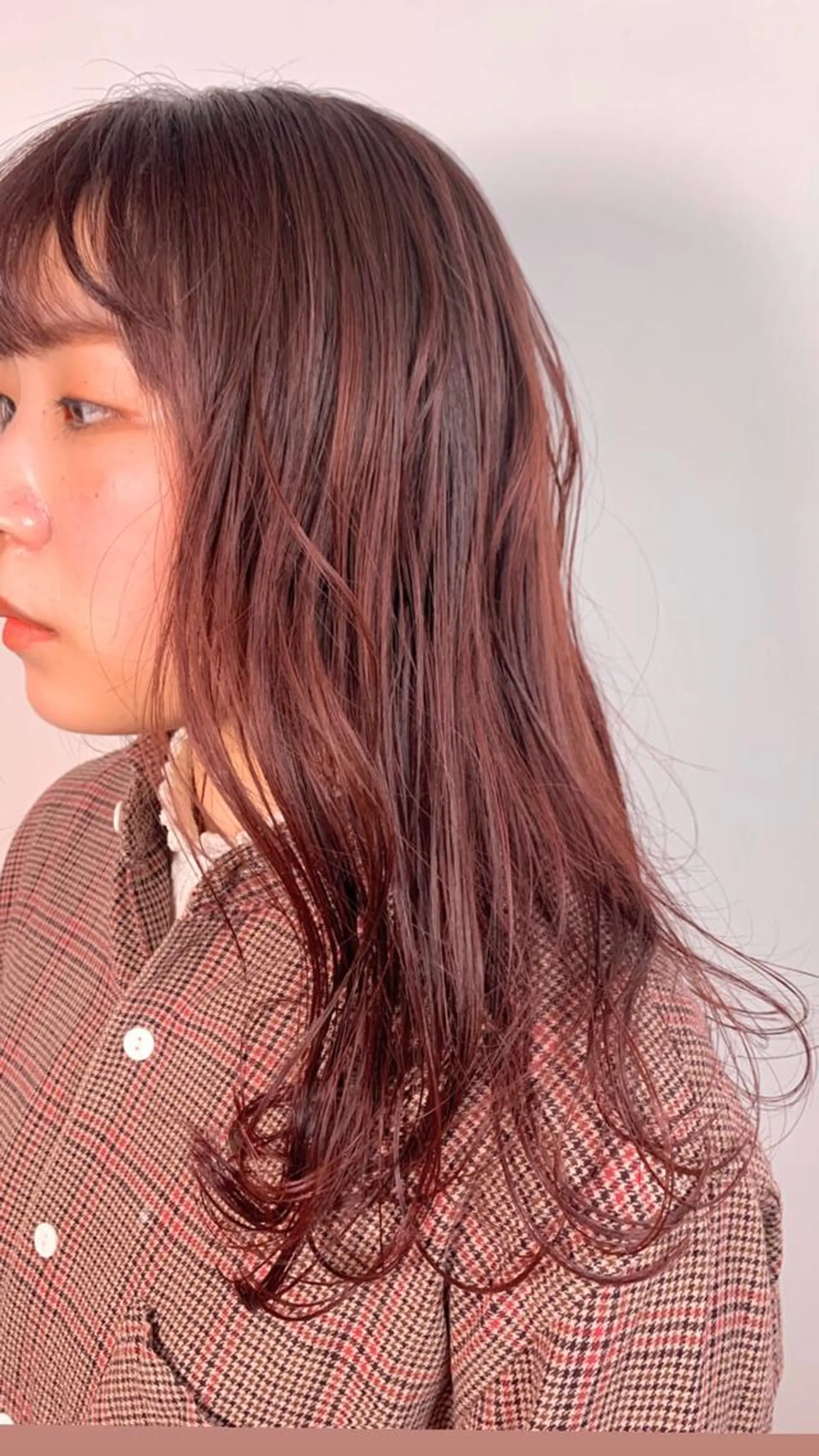 ロング カラー ブリーチ ブリーチなしカラー ピンクカラー よしだ とおいのヘアスタイル