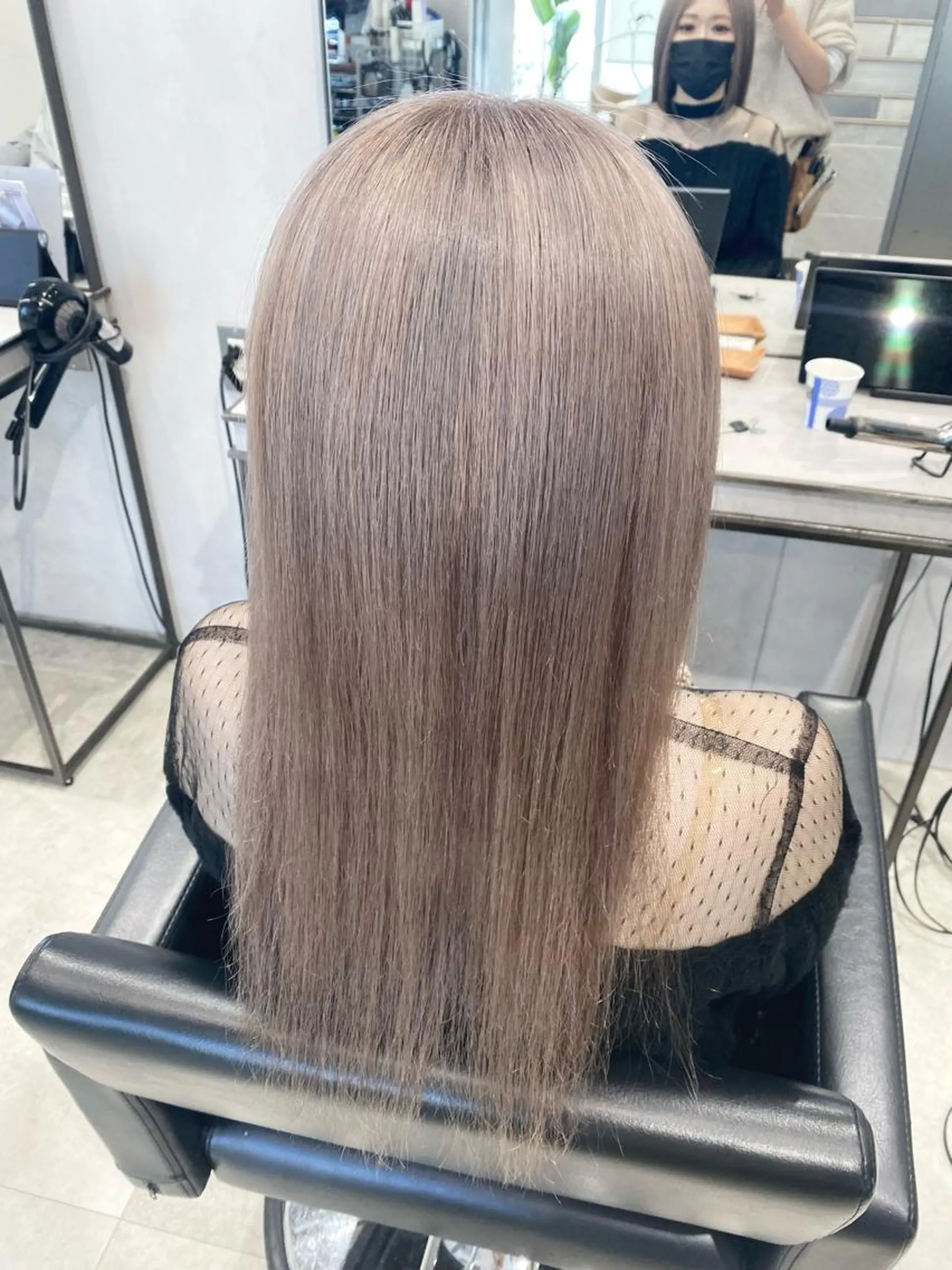 セミロング カット ヘアカラー トリートメント ピンク/ベージュ /似合わせ/田島百華のヘアスタイル