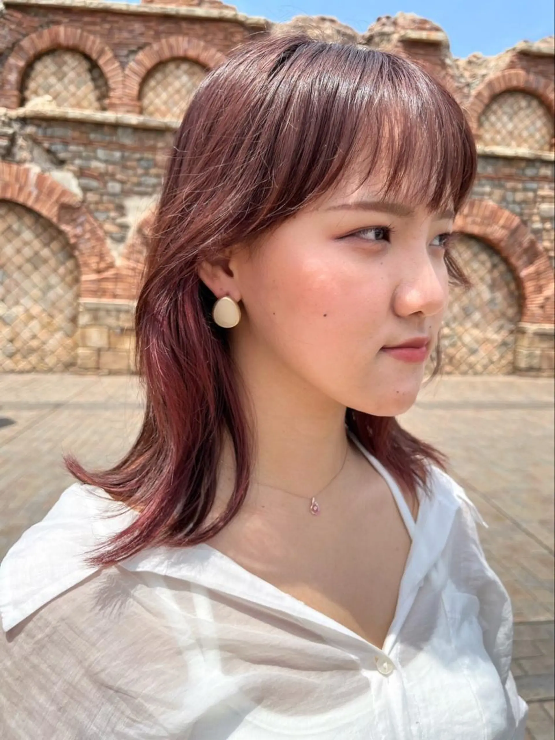 セミロング カラー ピンクカラー カラー/レイヤー/ 髪質改善/PAAQのヘアスタイル