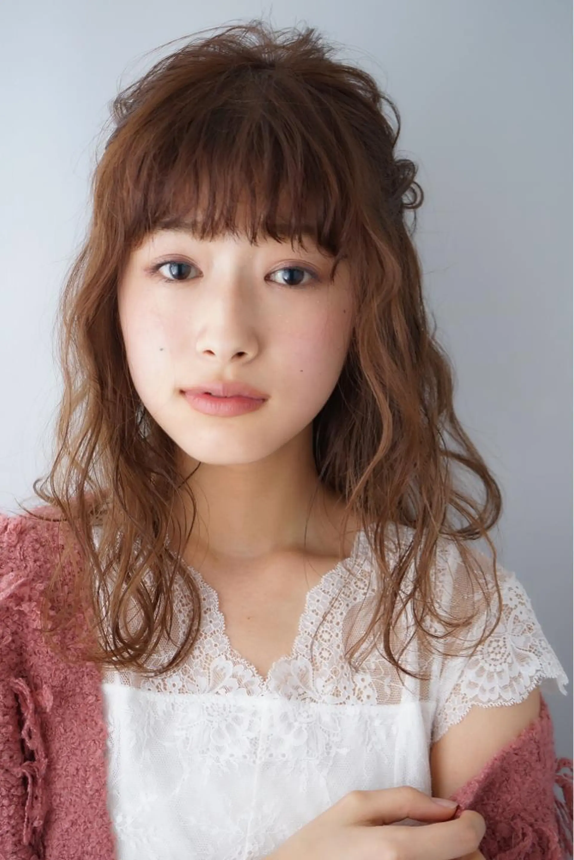 ロング カラー パーマ ヘアアレンジ ハーフアップ 可愛いを作る神 ナオヒロのヘアスタイル