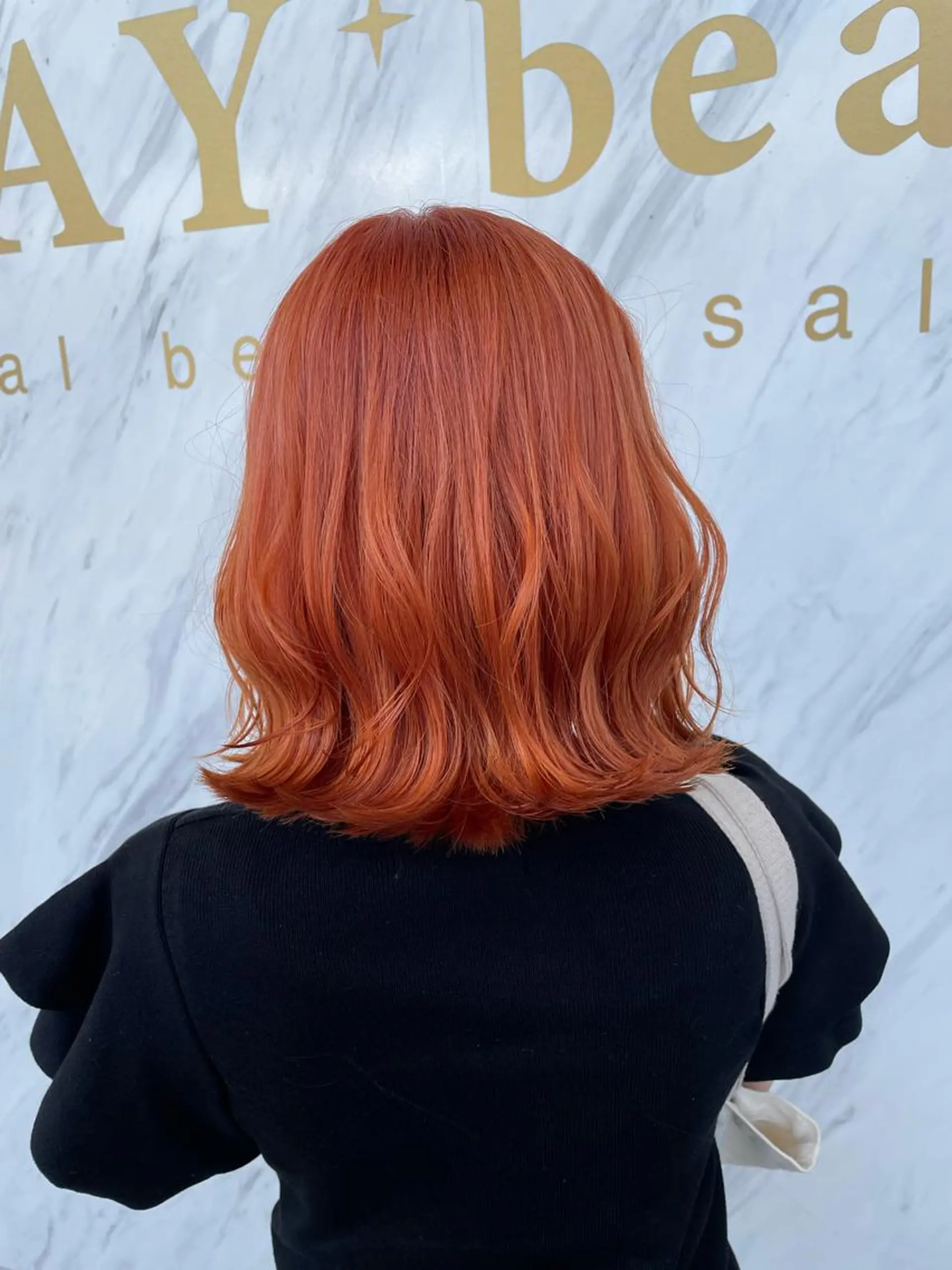 ミディアム カラー オレンジ ヘアカラー 小森 永のヘアスタイル