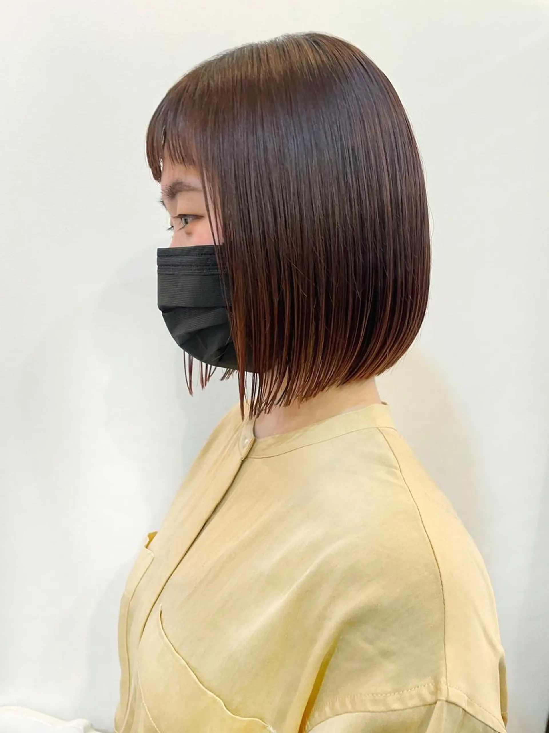 ミディアム カラー 切りっぱなしボブ ボブ カット ヘアカラー トリートメント HIROKI ” stylistのヘアスタイル