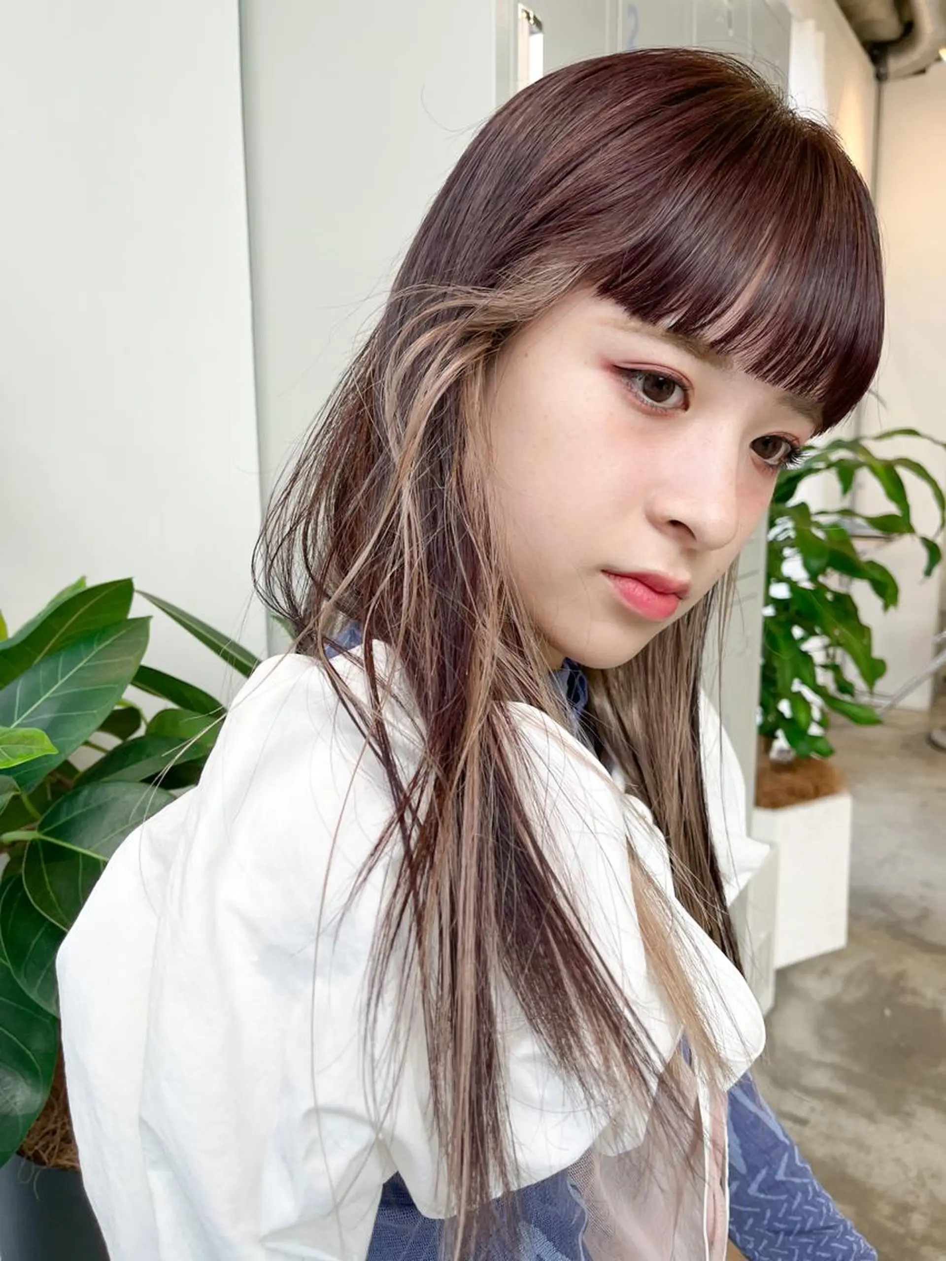 ロング カラー パーマ ヘアアレンジ メンズ メンズインナーカラー インナーカラー ワイドバング ハイトーン/顔まわり Nina💒のヘアスタイル