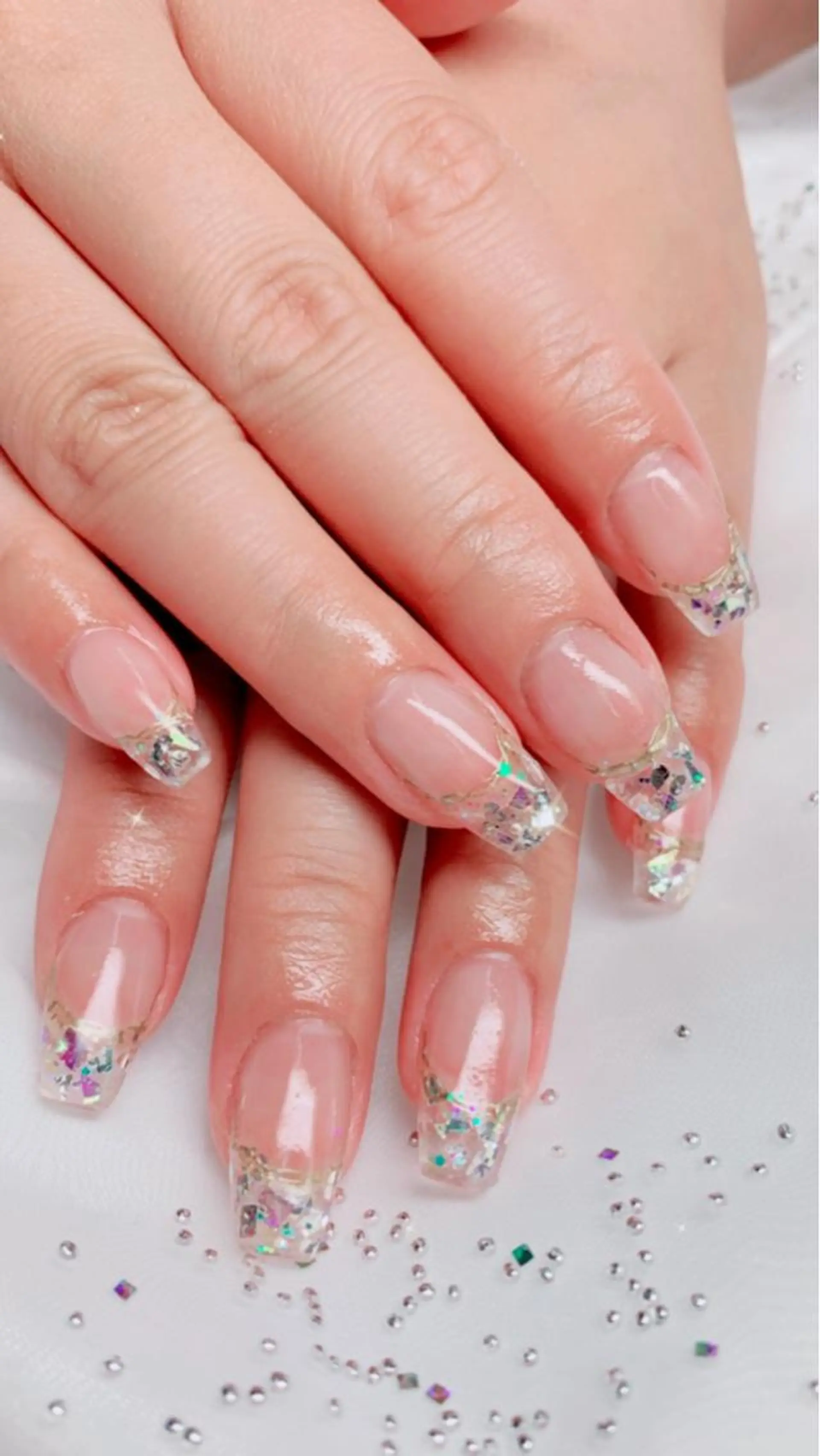 ネイル クリアネイル フレンチネイル キラキラネイル スカルプネイル ハンドネイル T. kayoのネイルデザイン