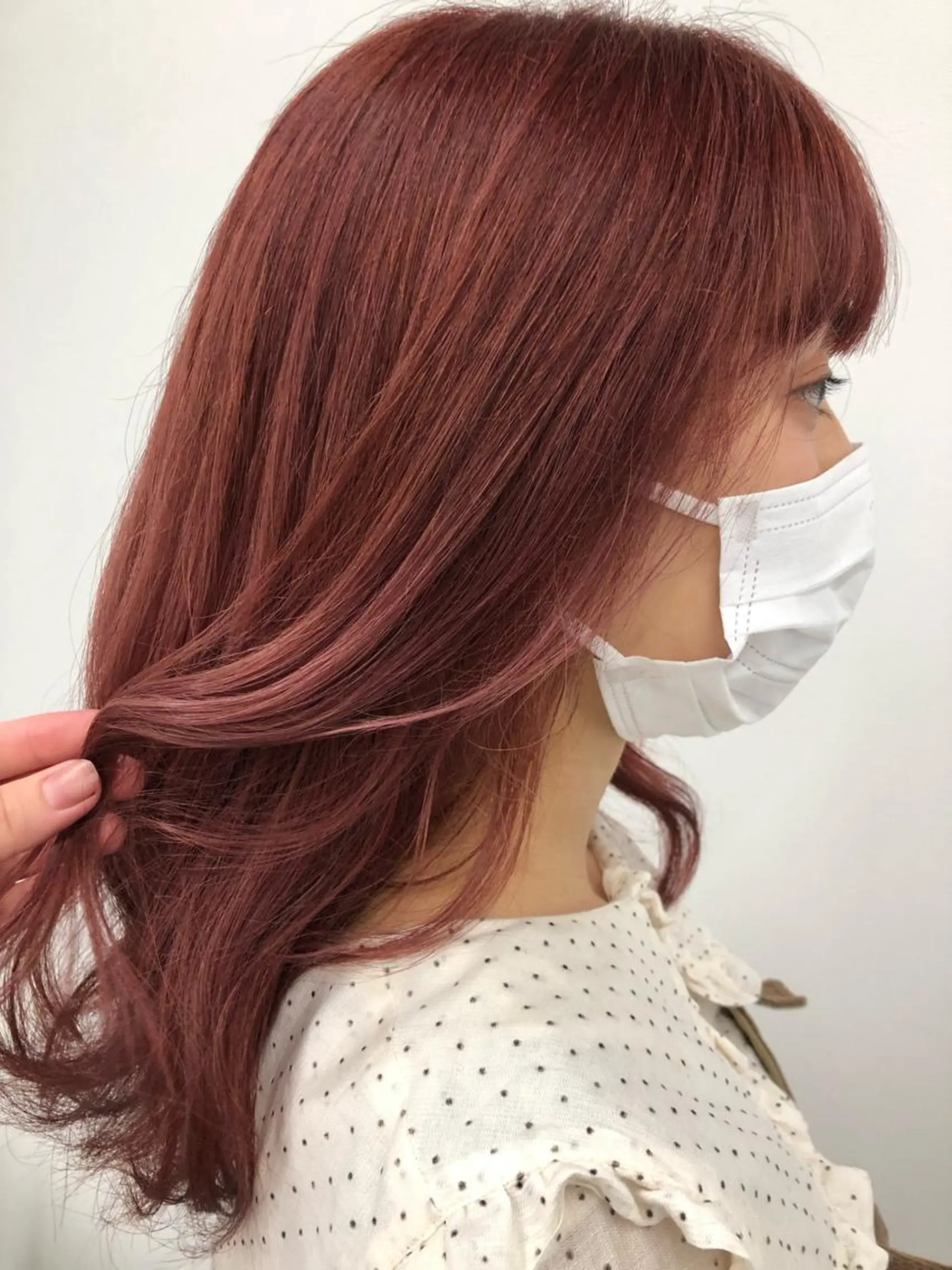 セミロング カラー ヘアアレンジ ブリーチ ピンクカラー 透明感/艶髪/💖 トレンドスタイル💖のヘアスタイル